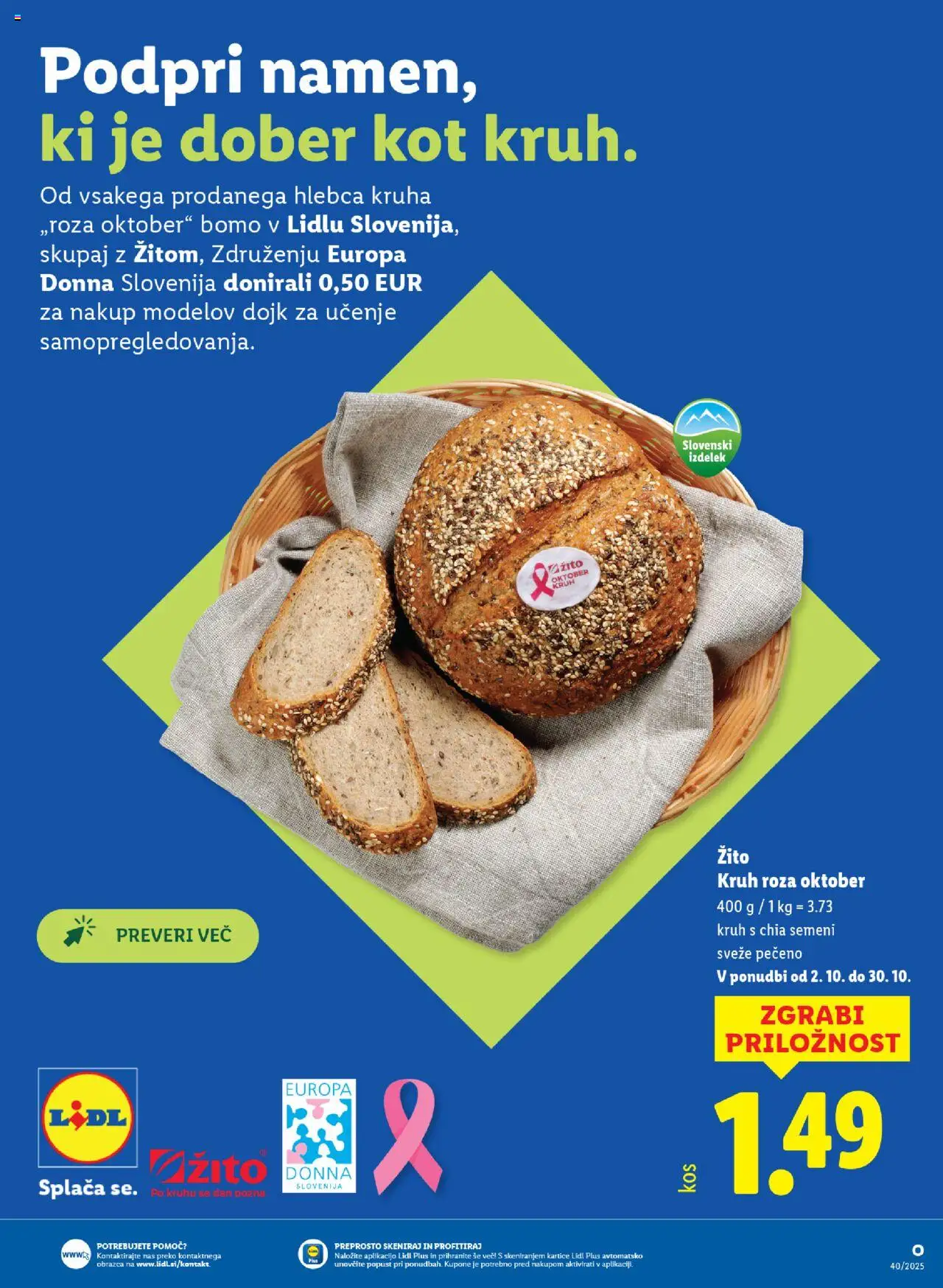 Novi Lidl katalog ponudbe – veljaven od 02.10.2025 | Stran: 11 | Izdelki: Kruh