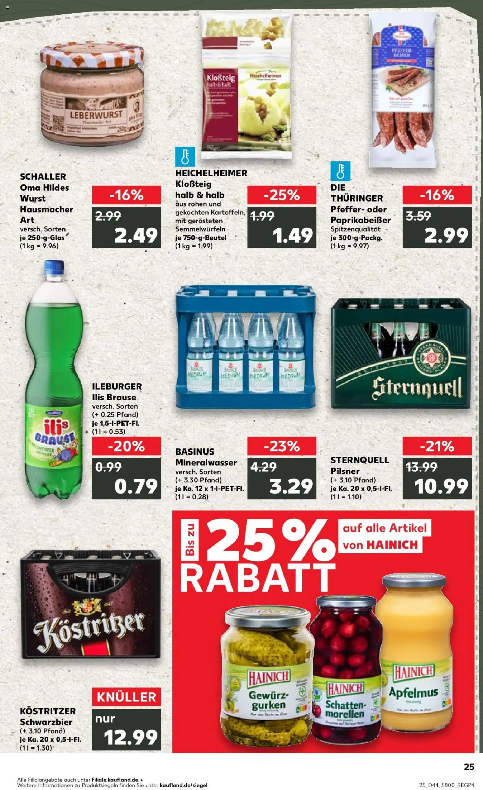Kaufland prospekt Zeulenroda	 – gültig ab 30.10.2025 | Seite: 25 | Produkte: Kostritzer, Pfeffer, Wurst, Gurken