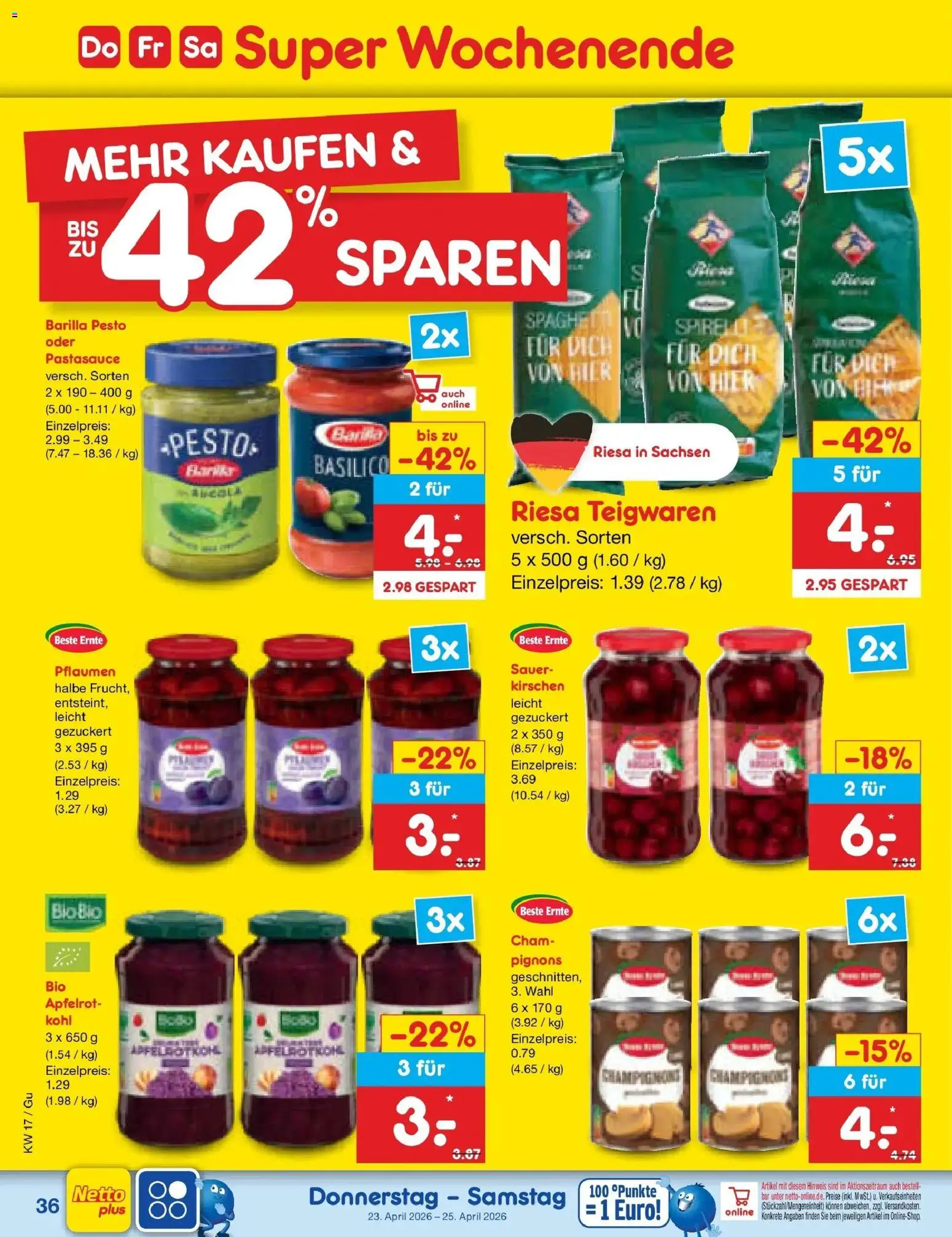 Netto Marken-Discount Prospekt Augustusburg	 – gültig ab 20.04.2026 | Seite: 52 | Produkte: Pflaumen, Äpfel, Kirschen, Champignons