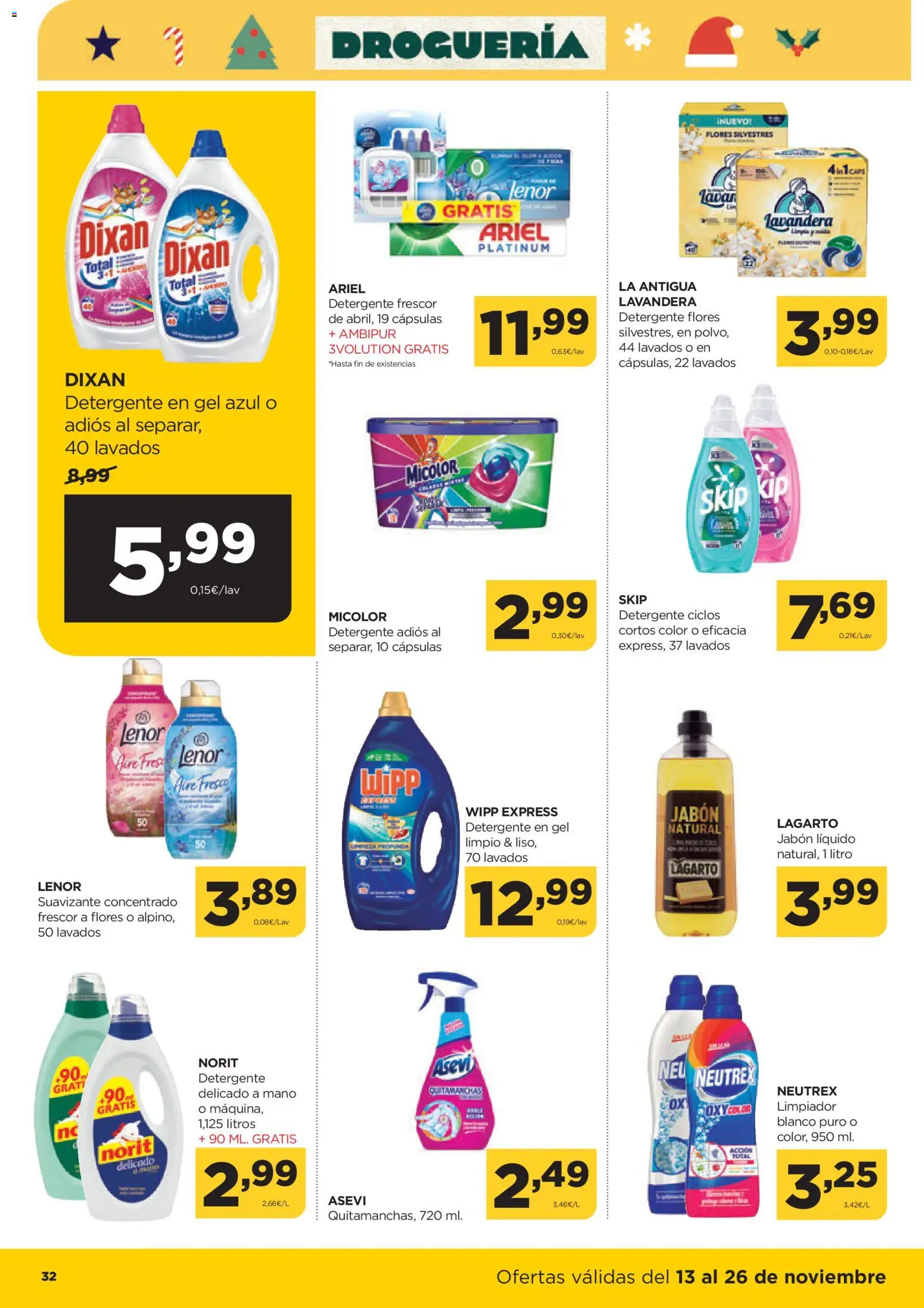 Alimerka folleto Castilla y León │ válido desde el 13.11.2025 | Página: 34 | Productos: Jabón, Quitamanchas, Detergente, Jabón líquido