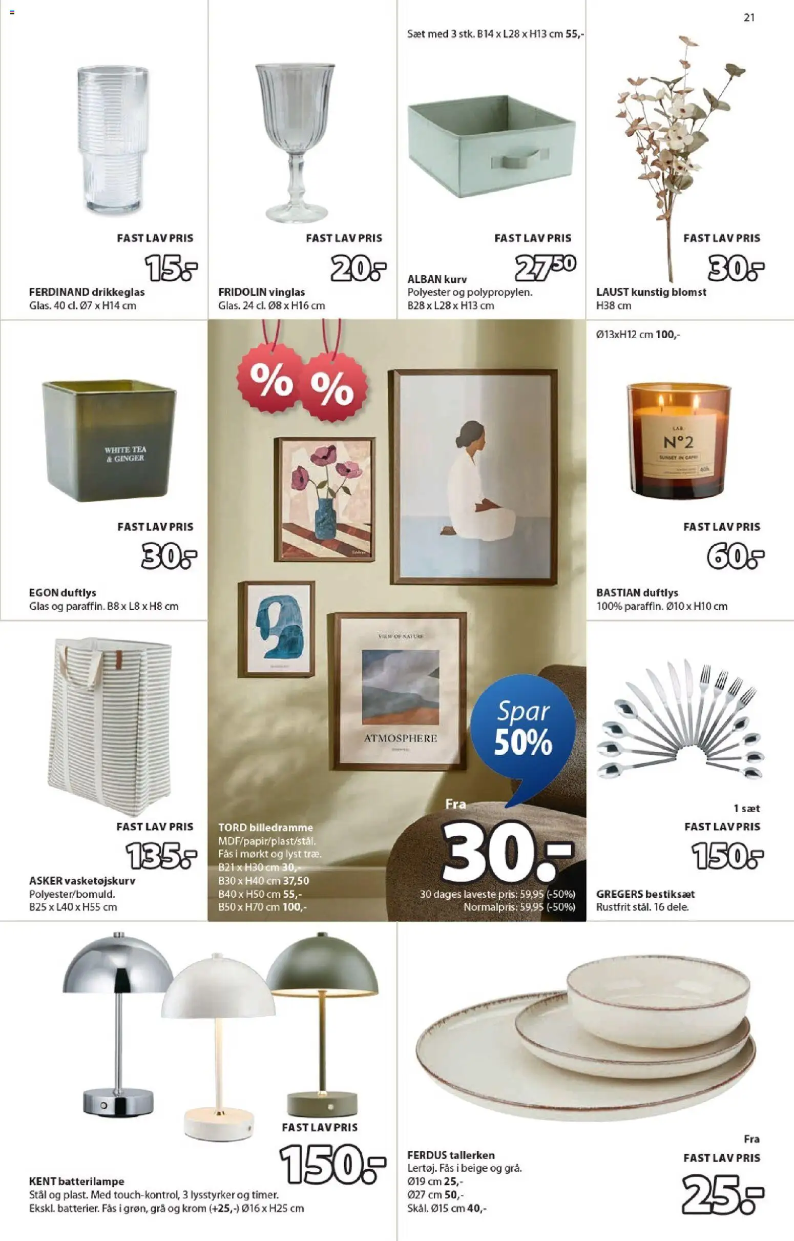 JYSK tilbudsavis – gyldig fra 16.01.2026 | Side: 21 | Produkter: Kurv, Billedramme