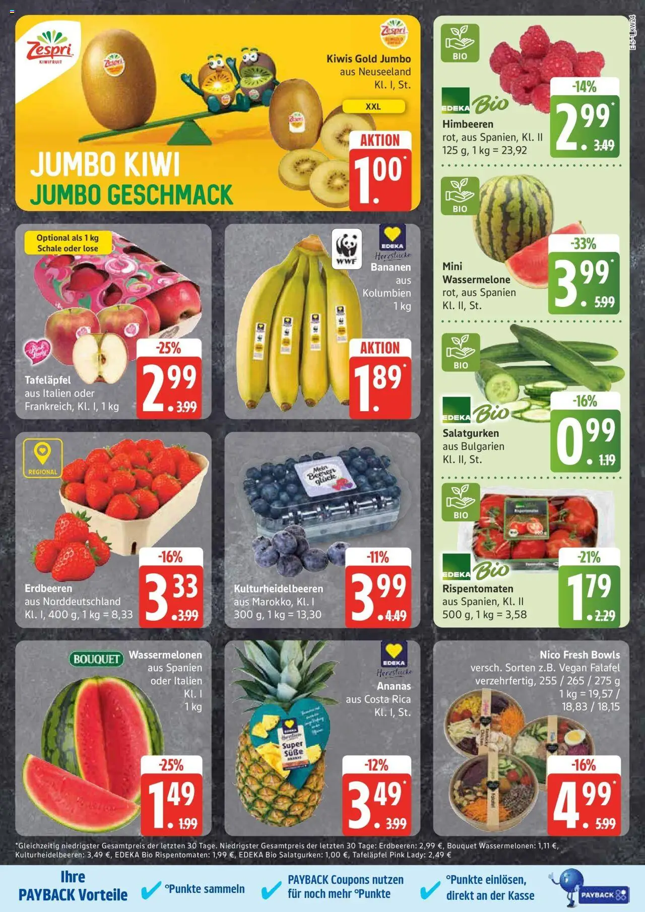 Edeka prospekt Großenwiehe	 - gültig ab dem 08.06.2025 | Seite: 5 | Produkte: Himbeeren, Bananen, Apple, Kiwi