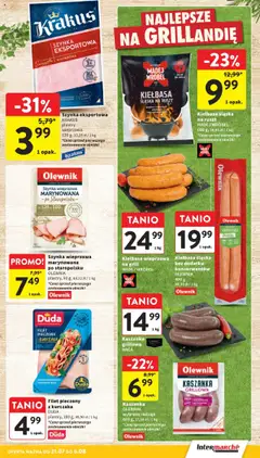 Intermarche Gazetka od 31.07.2025 | Strona: 15 | Produkty: Grill, Szynka, Ruszt, Kiełbasa śląska