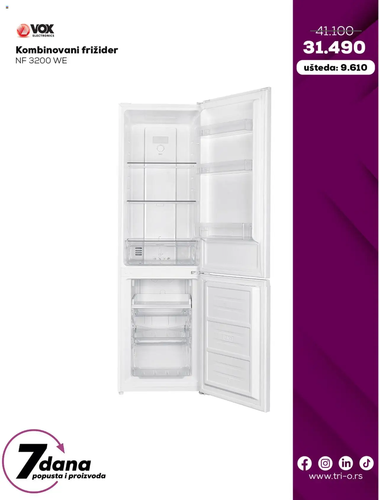 Tri O katalog - važi od 18.09.2025 | Strana: 4 | Proizvode: Kombinovani frižider, Frižider