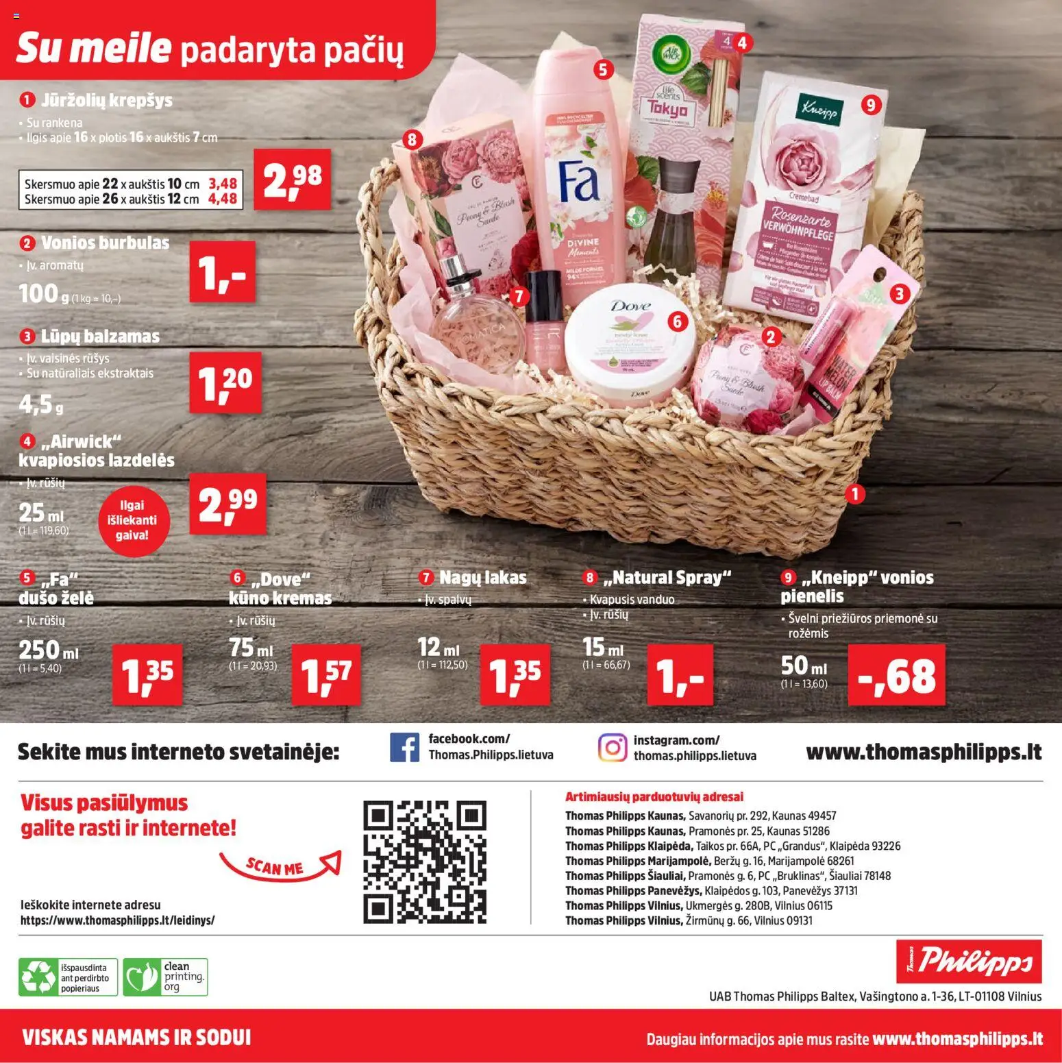 Thomas Philipps akcijos nuo 27.04.2026 | Puslapis: 24 | Prekių: Kvapusis vanduo, Vonios burbulas, Kūno kremas, Dušo želė