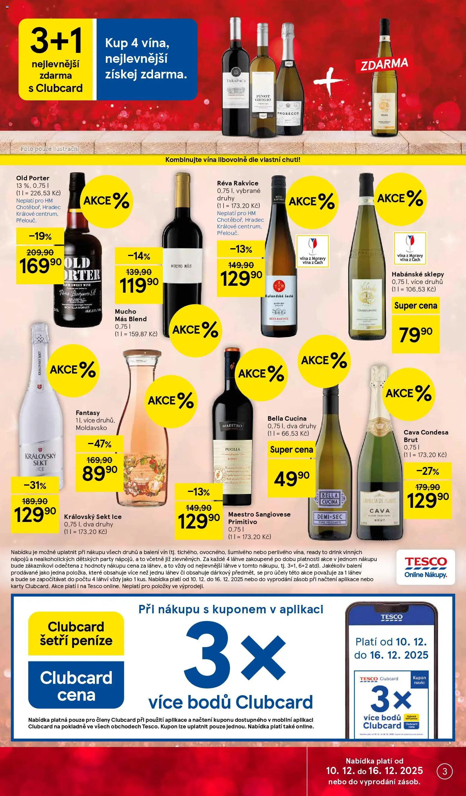 Tesco leták - Hypermarket od 10.12.2025 | Strana: 3 | Produkty: Prosecco, Habánské sklepy, Karty, Pinot Grigio