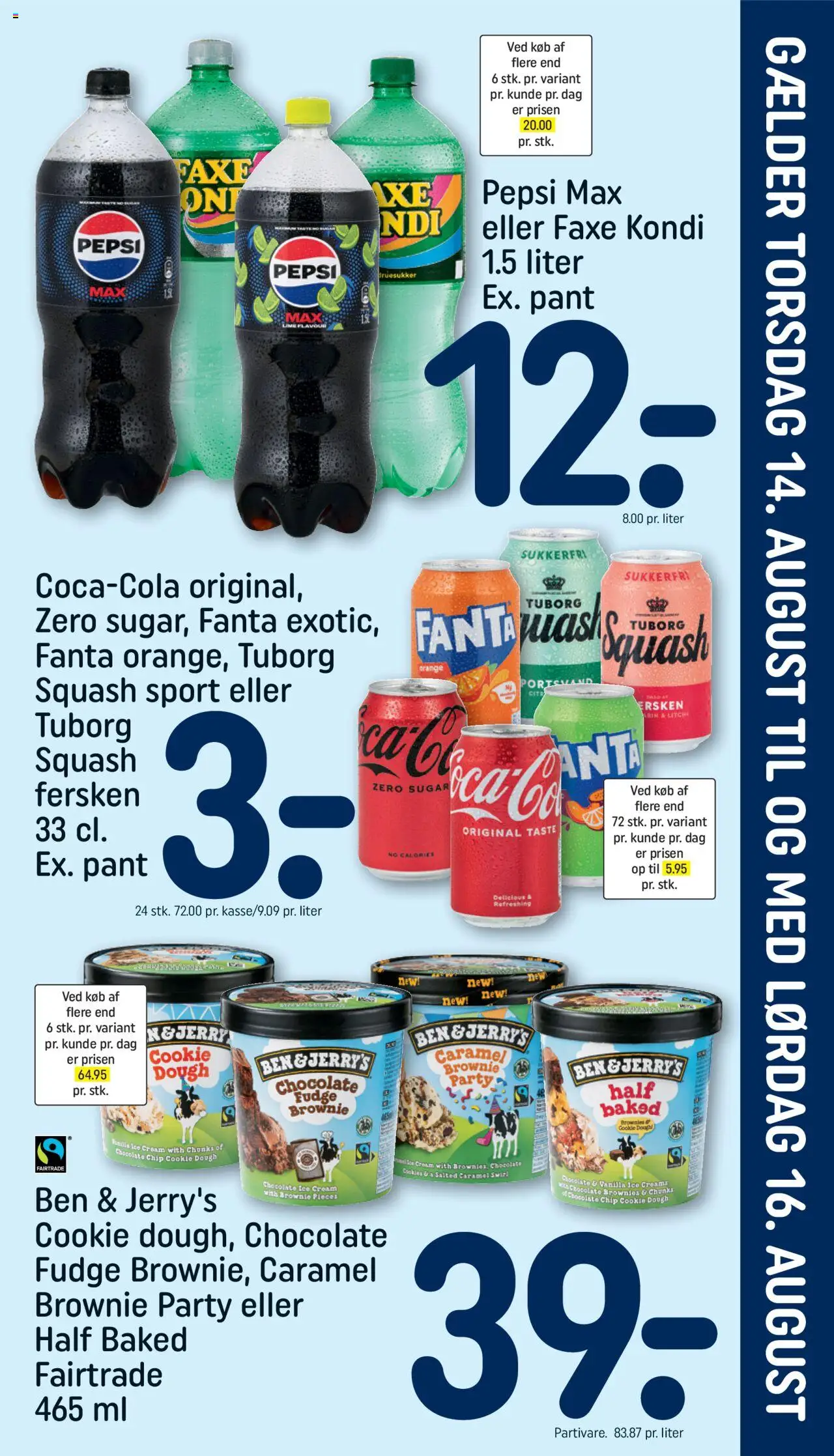 Rema 1000 Tilbudsavis gyldig fra 14.08.2025 | Side: 3 | Produkter: Brownies, Cookies, Squash, Pepsi Max