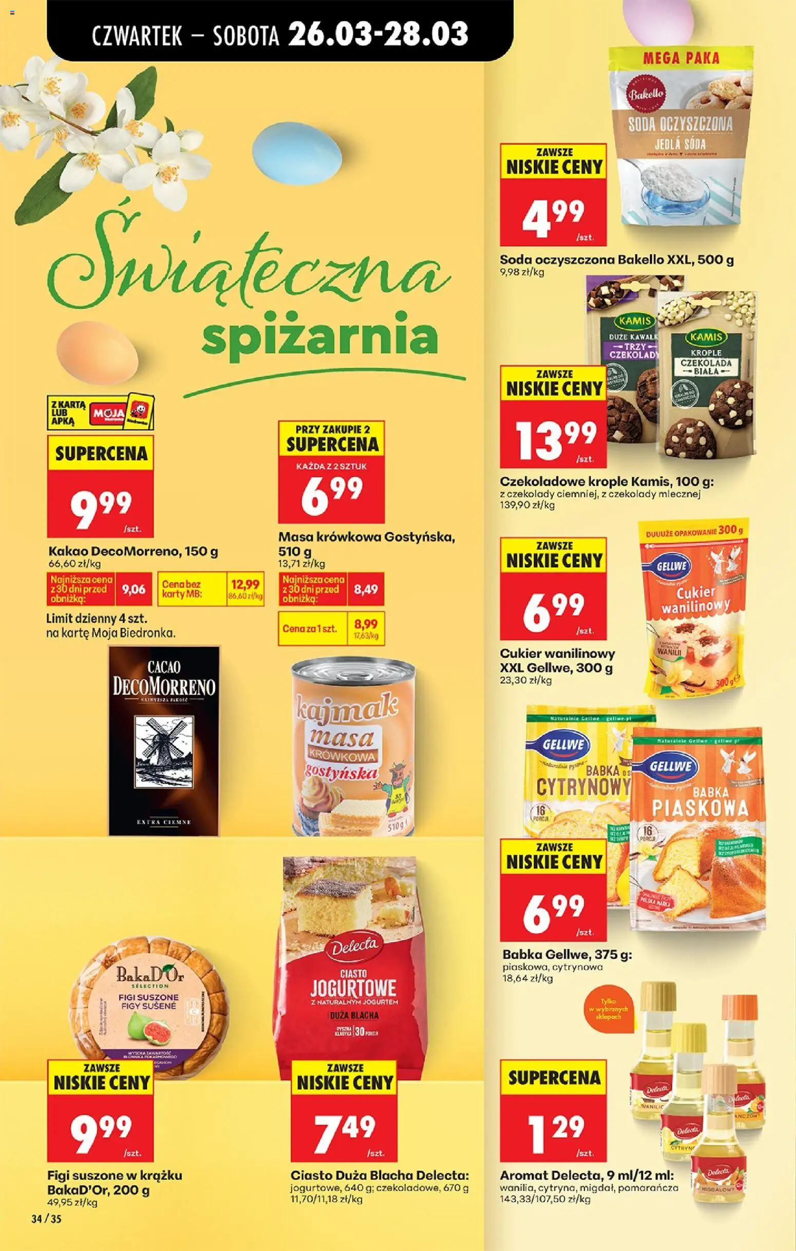 Biedronka gazetka od czwartku od 26.03.2026 | Strona: 42 | Produkty: Czekolady, Figi suszone, Cukier wanilinowy, Cukier