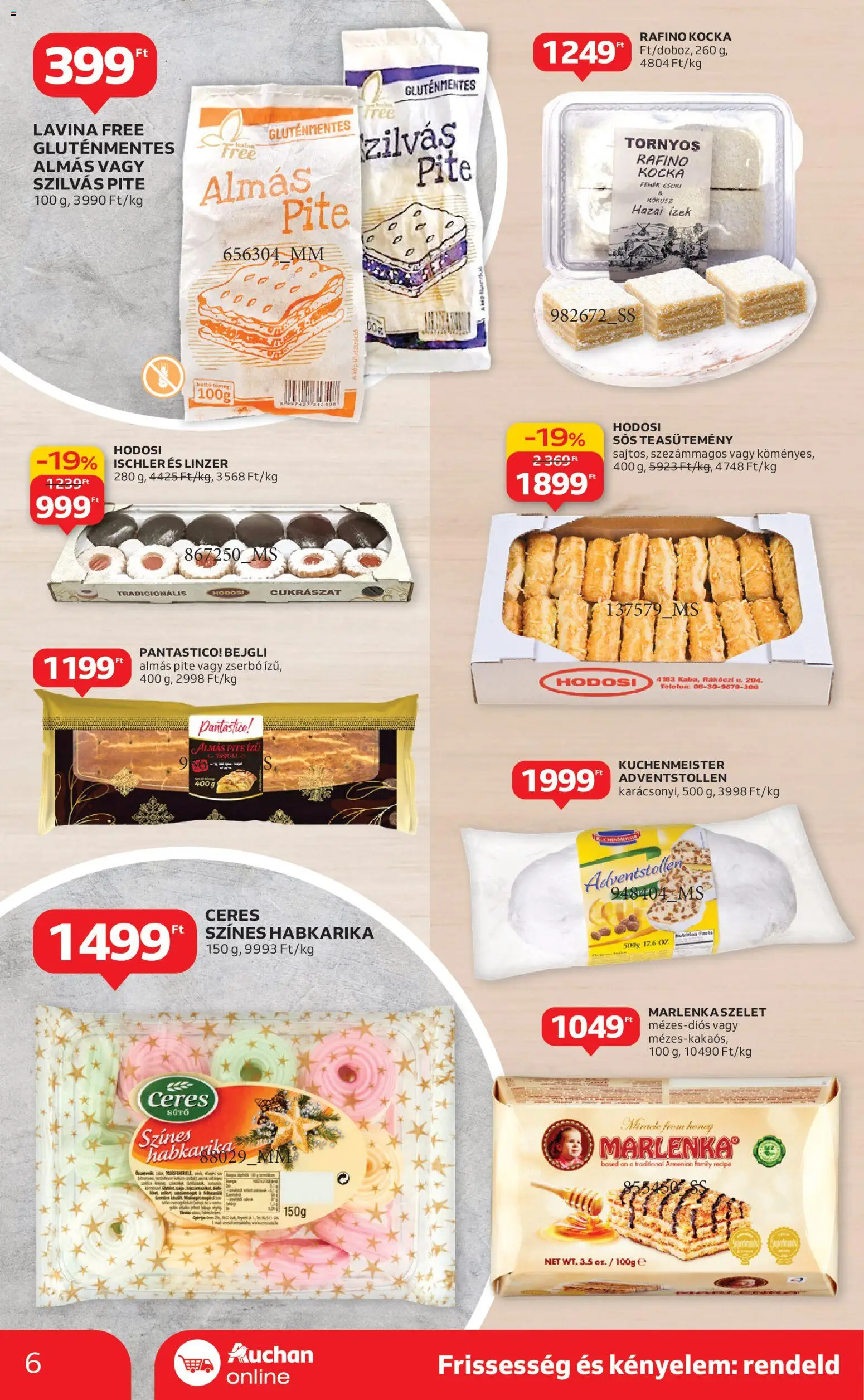 Auchan akciós ujság - amely érvényes a következő dátumtól: 20.11.2025 | Oldal: 6 | Termékek: Sütő, Kokusz, Linzer, Gluténmentes