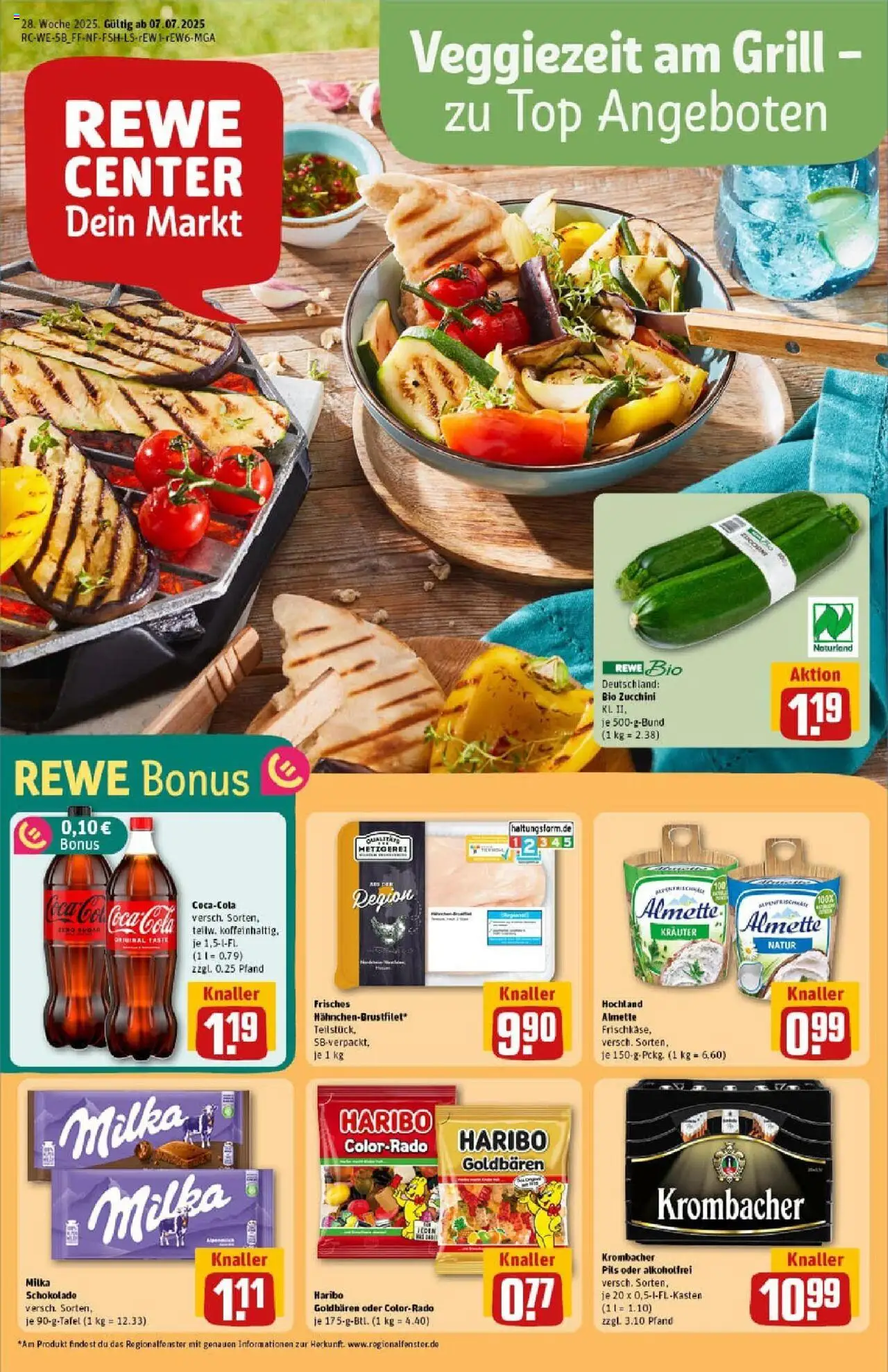 Rewe prospekt Alfter / Oedekoven	 - gültig ab dem 06.07.2025 | Seite: 1 | Produkte: Top, Milka schokolade, Pils, Krombacher