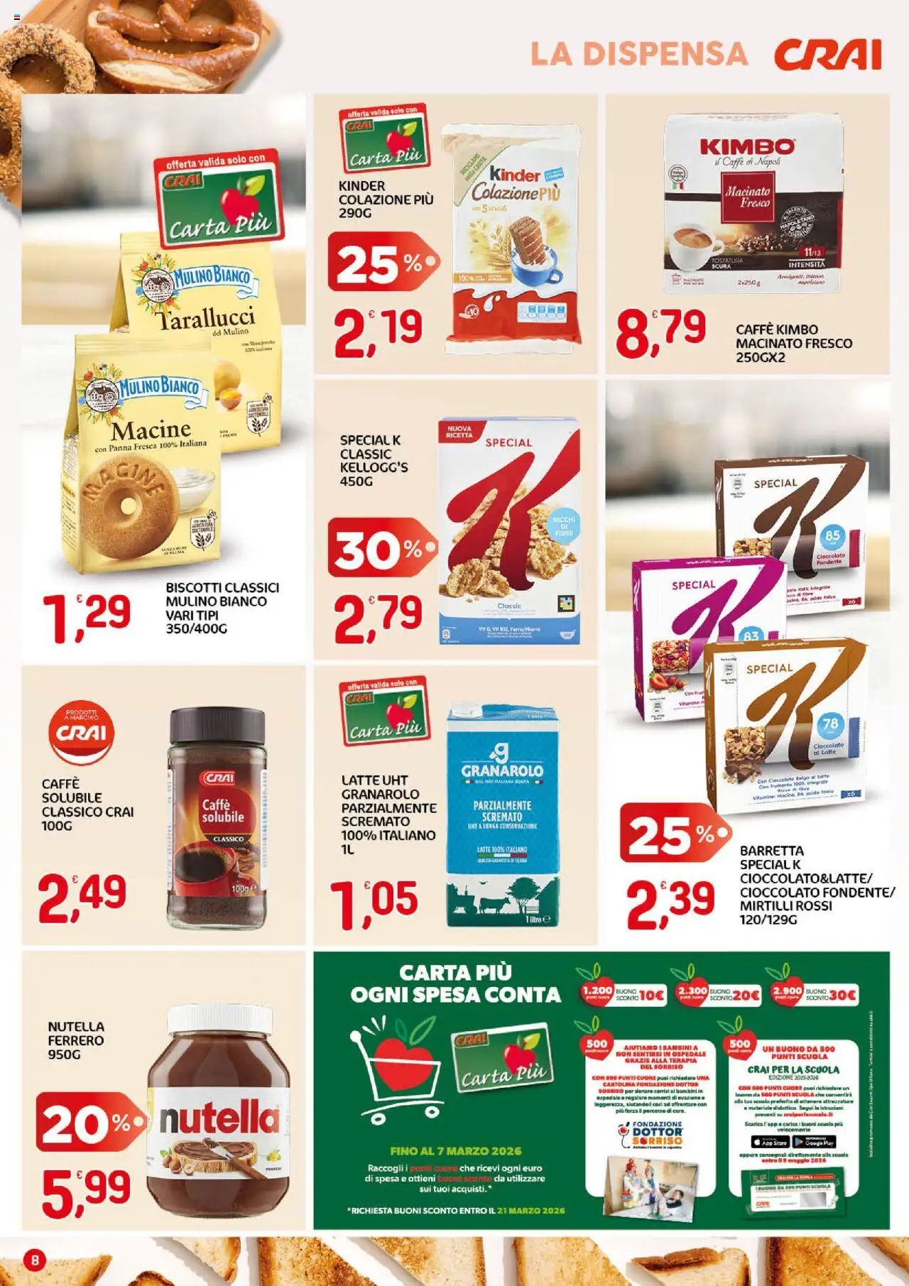 Volantino CRAI del 18.09.2025 | Pagina: 8 | Prodotti: Cioccolato, Panna, Mirtilli, Barretta