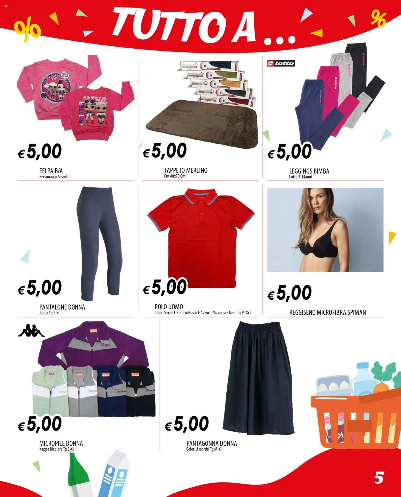 Volantino Galassia del 09.04.2026 | Pagina: 5 | Prodotti: Reggiseno, Leggings, Polo, Tappeto