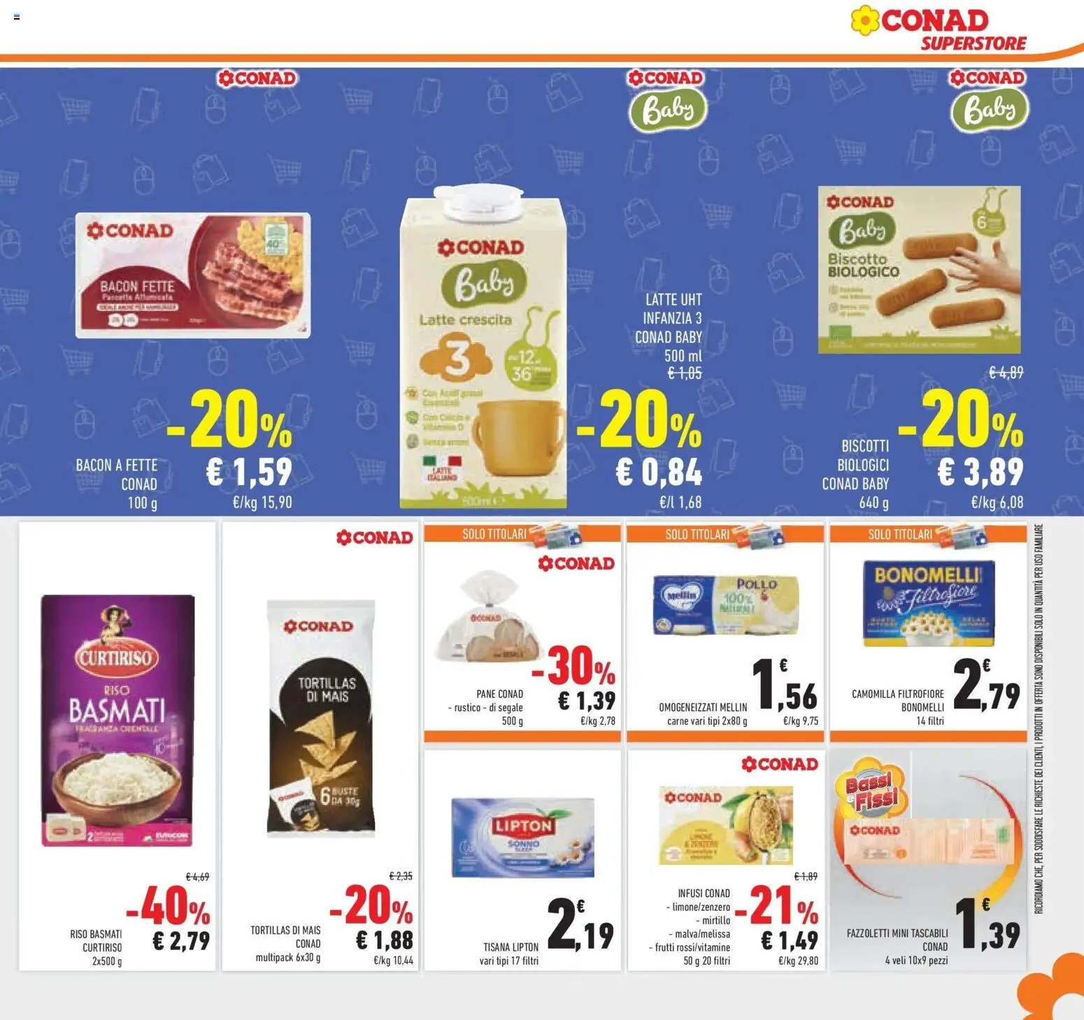 Volantino Conad del 14.01.2026 | Pagina: 17 | Prodotti: Riso Basmati, Pollo, Latte, Tortillas