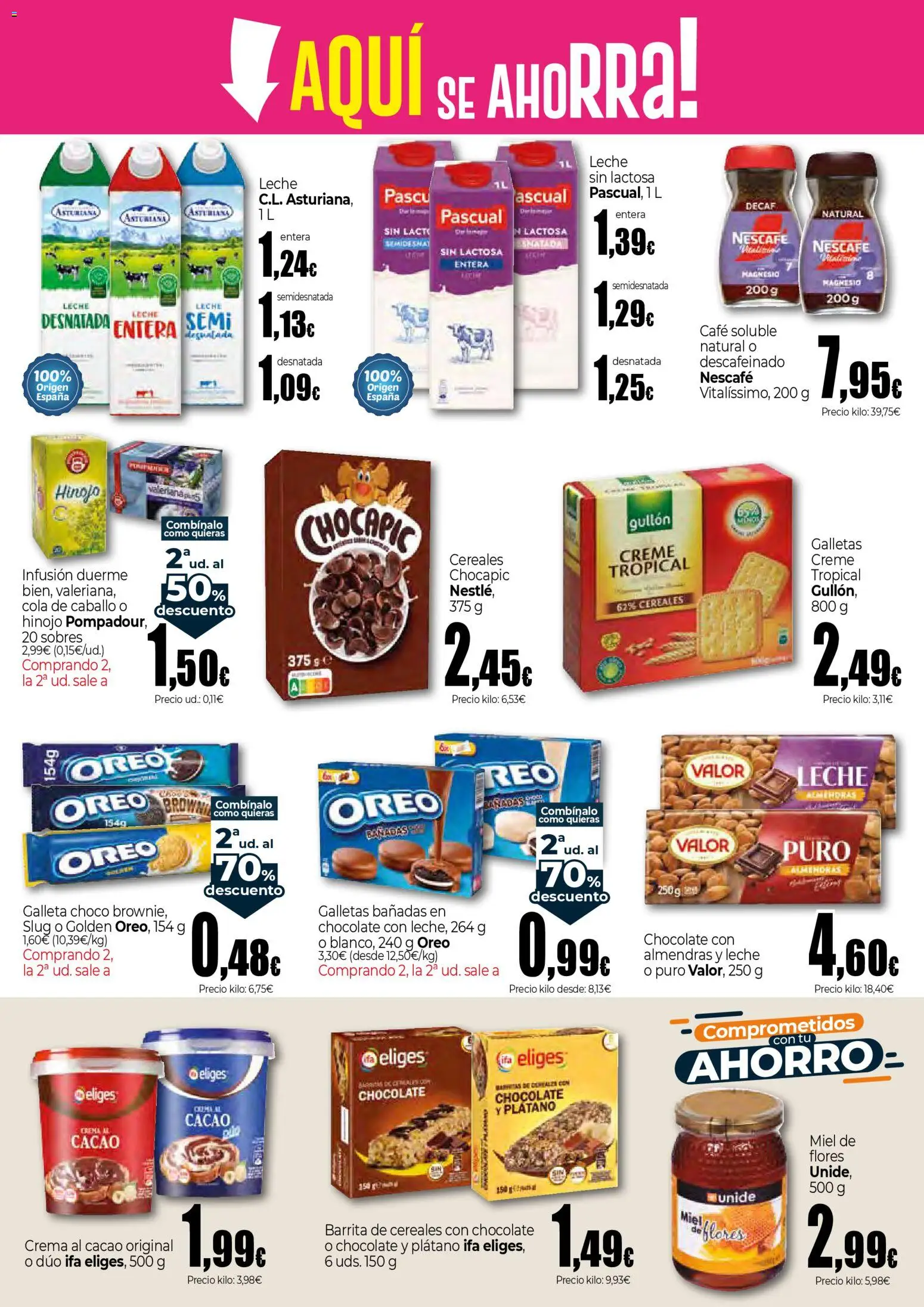 Unide folleto │ válido desde el 12.02.2026 | Página: 5 | Productos: Leche desnatada, Chocolate, Cereales, Galletas