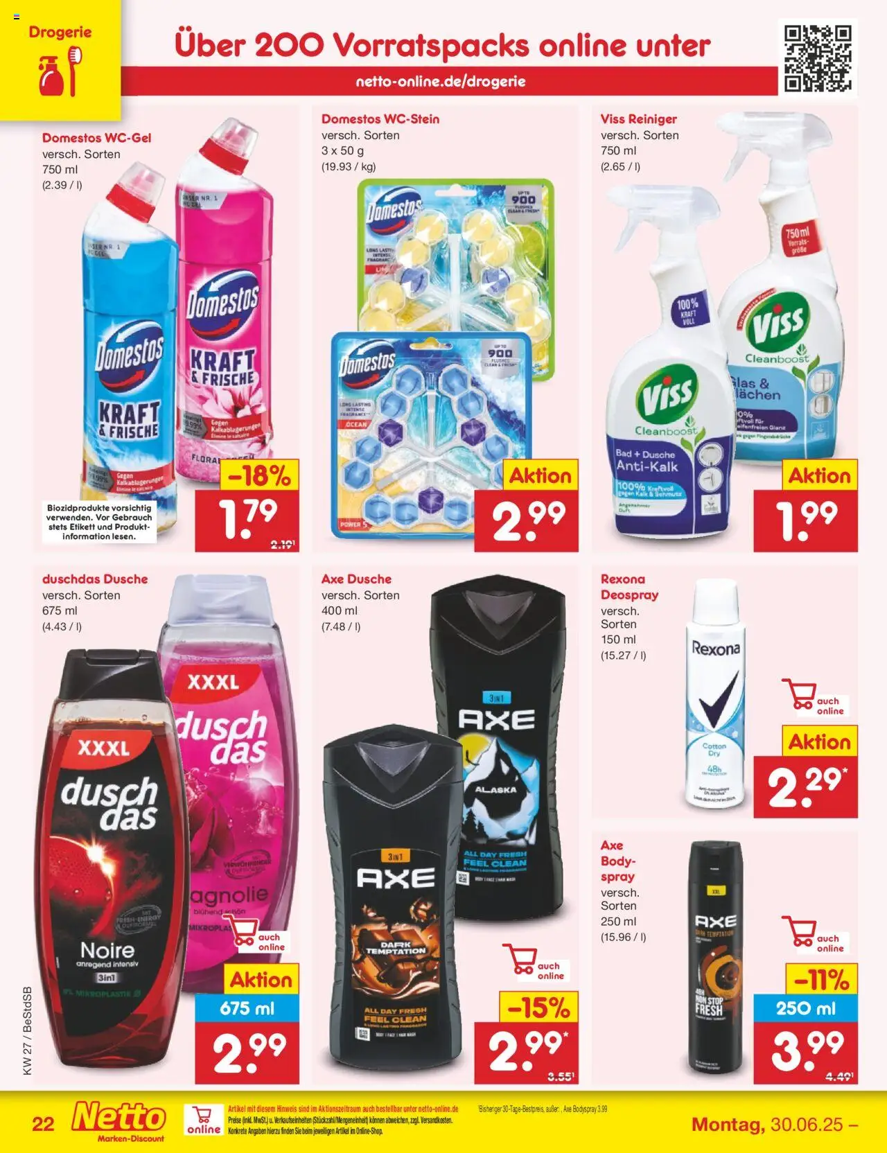 Netto Marken-Discount Prospekt 	 - gültig ab dem 30.06.2025 | Seite: 28 | Produkte: Dusche, Duschdas, Axe, Shower Gel