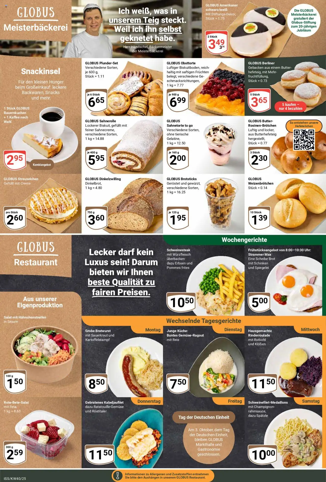 Globus Prospekt 	 – gültig ab 29.09.2025 | Seite: 9 | Produkte: Butter, Pommes frites, Reis, Uhr