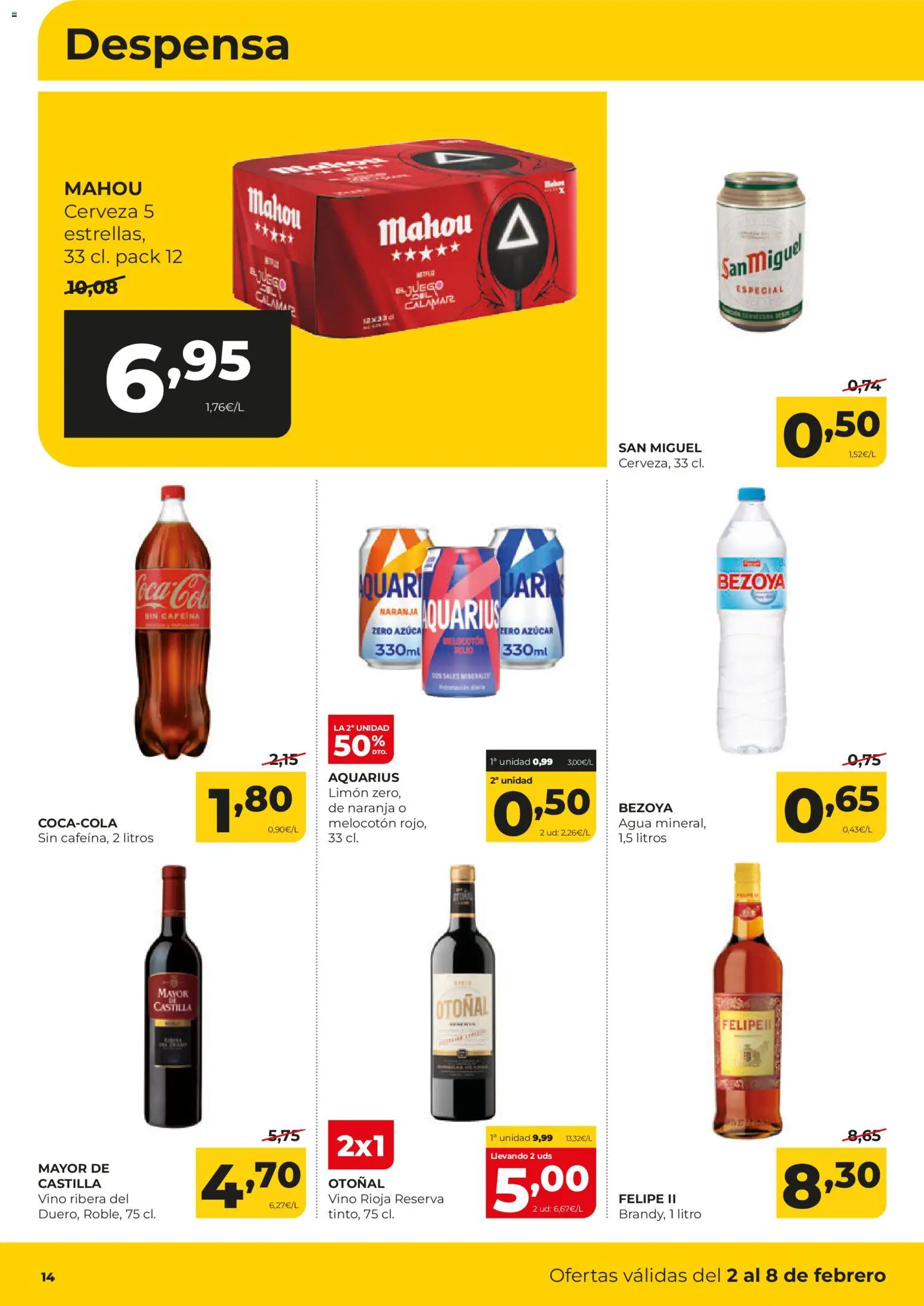 Alimerka folleto Castilla y León │ válido desde el 02.02.2026 | Página: 14 | Productos: Σφουγγαρίστρα, Vino, Cerveza
