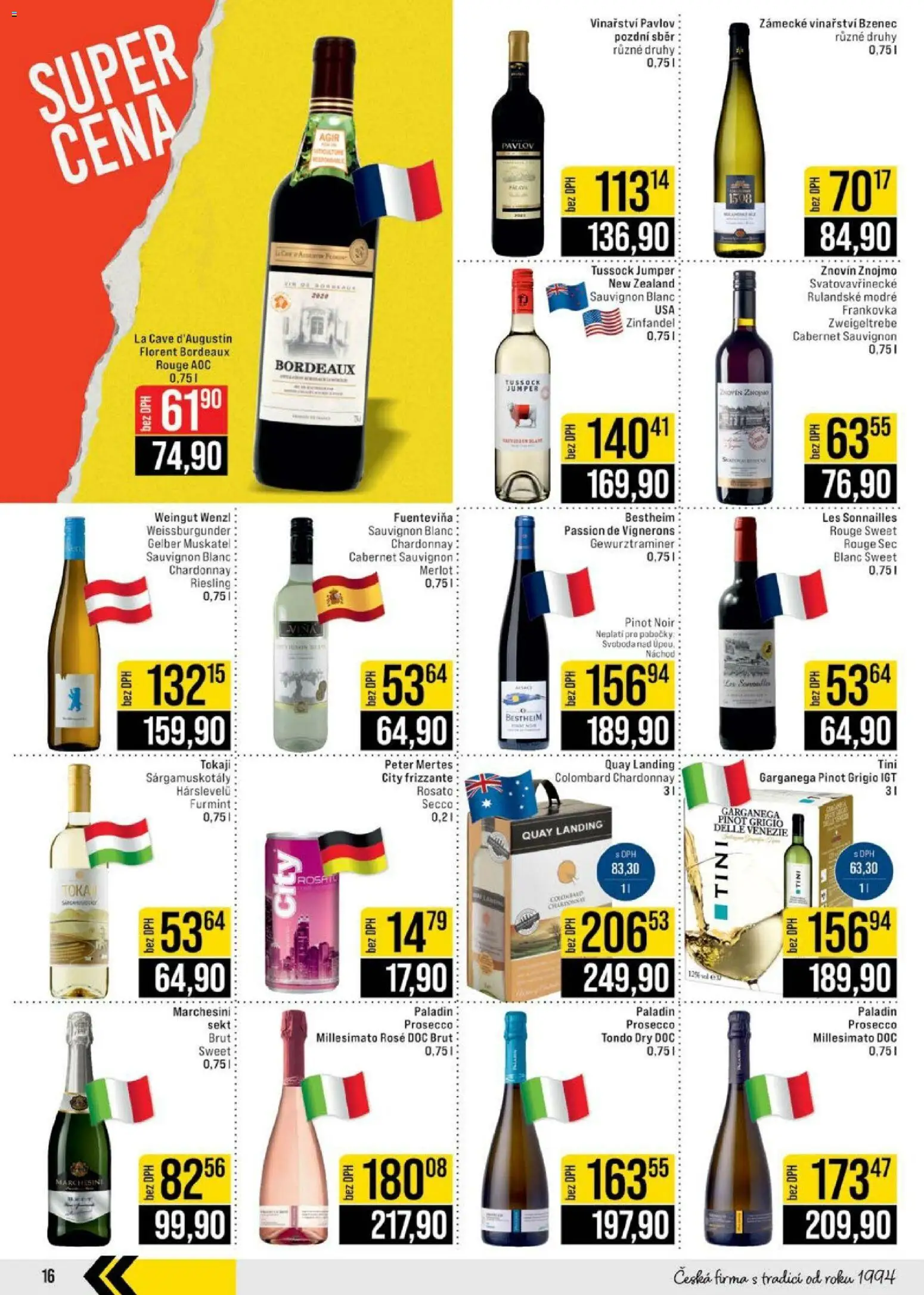 Jip leták - Cash & Carry od 08.04.2026 | Strana: 16 | Produkty: Frizzante, Pinot Noir, Cabernet Sauvignon, Pinot Grigio