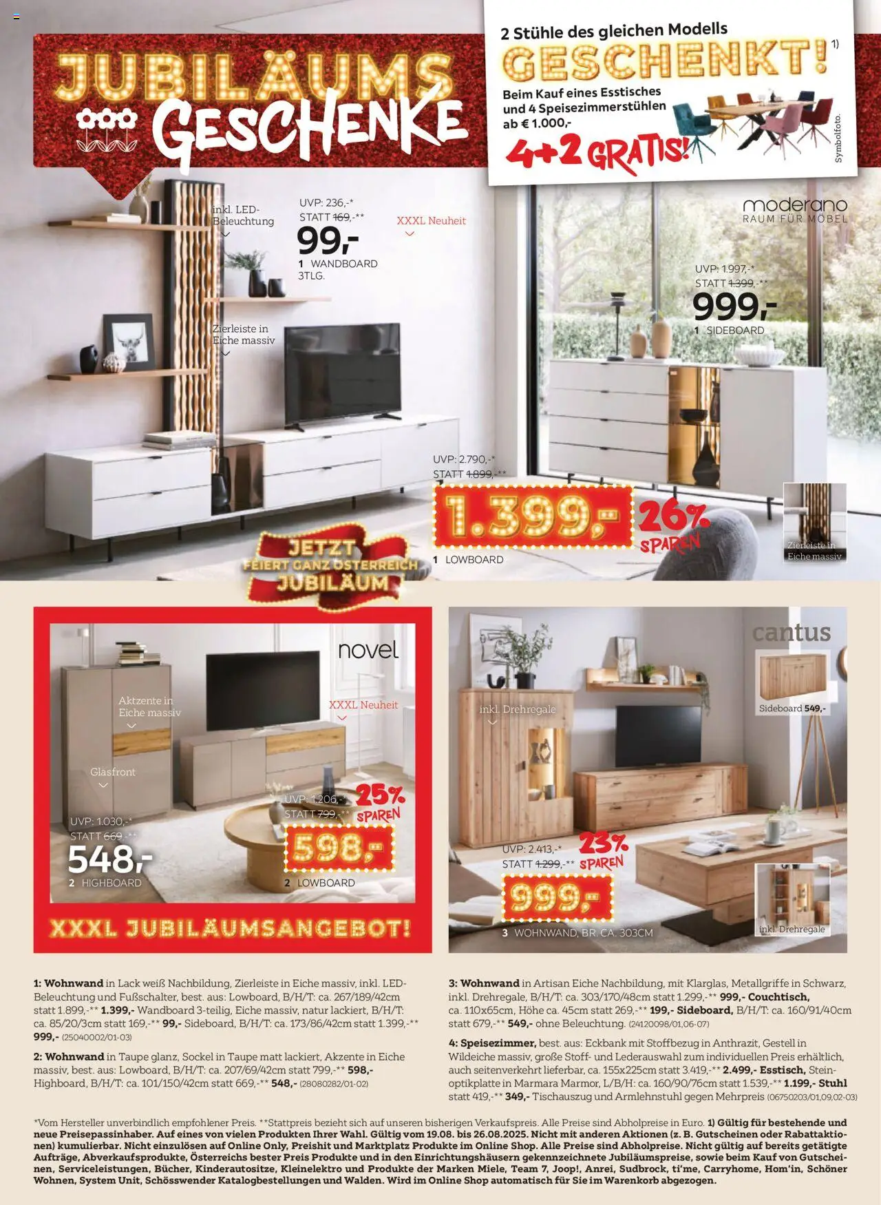XXXLutz Jubiläumsangebote gültig ab 19.08.2025 | Seite: 4 | Produkte: Stuhl