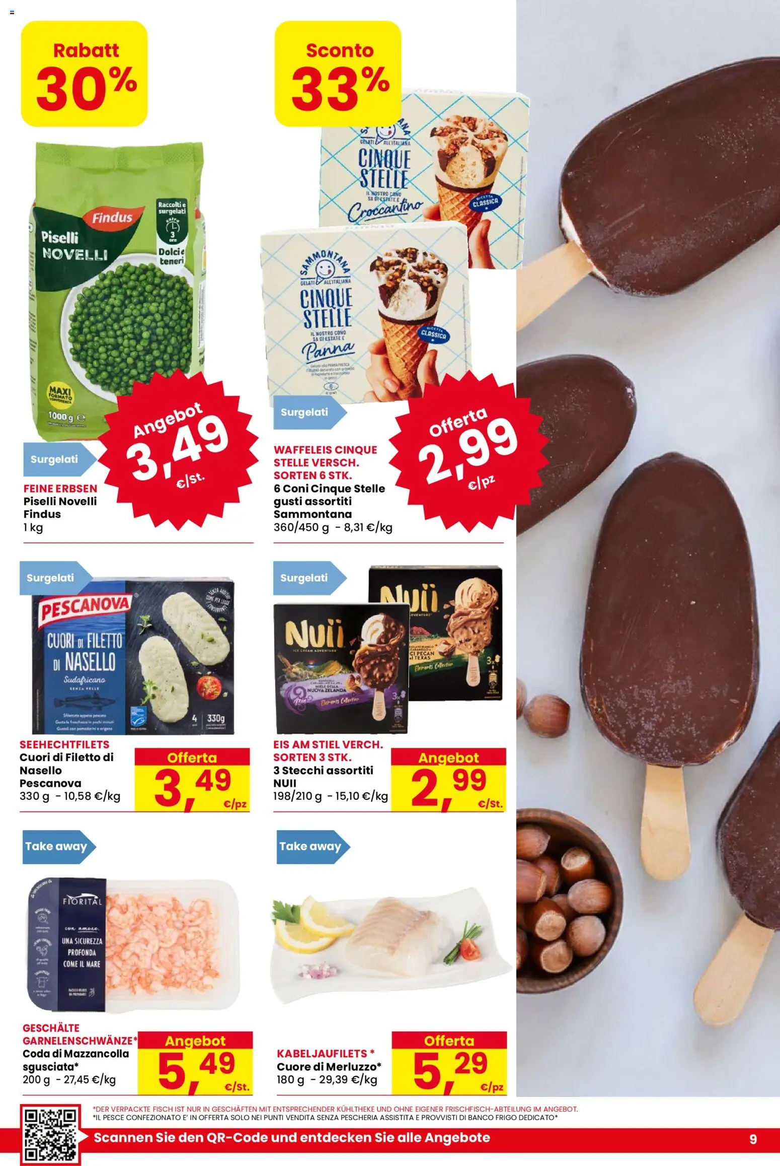 Volantino Despar del 21.04.2026 | Pagina: 9 | Prodotti: Pomodorini, Pesce, Panna, Nasello