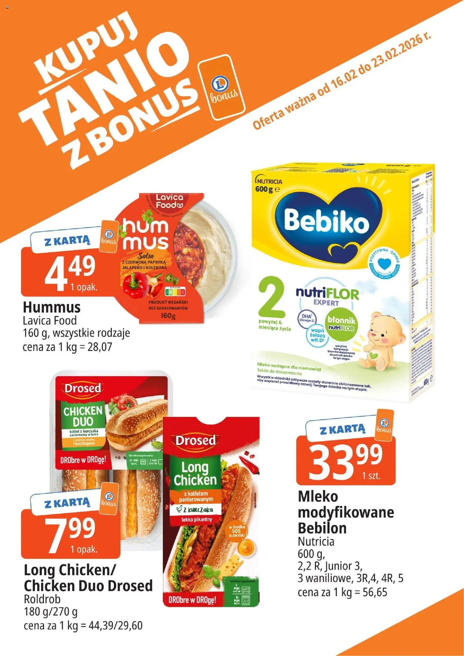 E.Leclerc Gazetka - Elbląg kupony dodatkowe od 16.02.2026 | Strona: 7 | Produkty: Karta, Żelazo, Hummus, Mleko