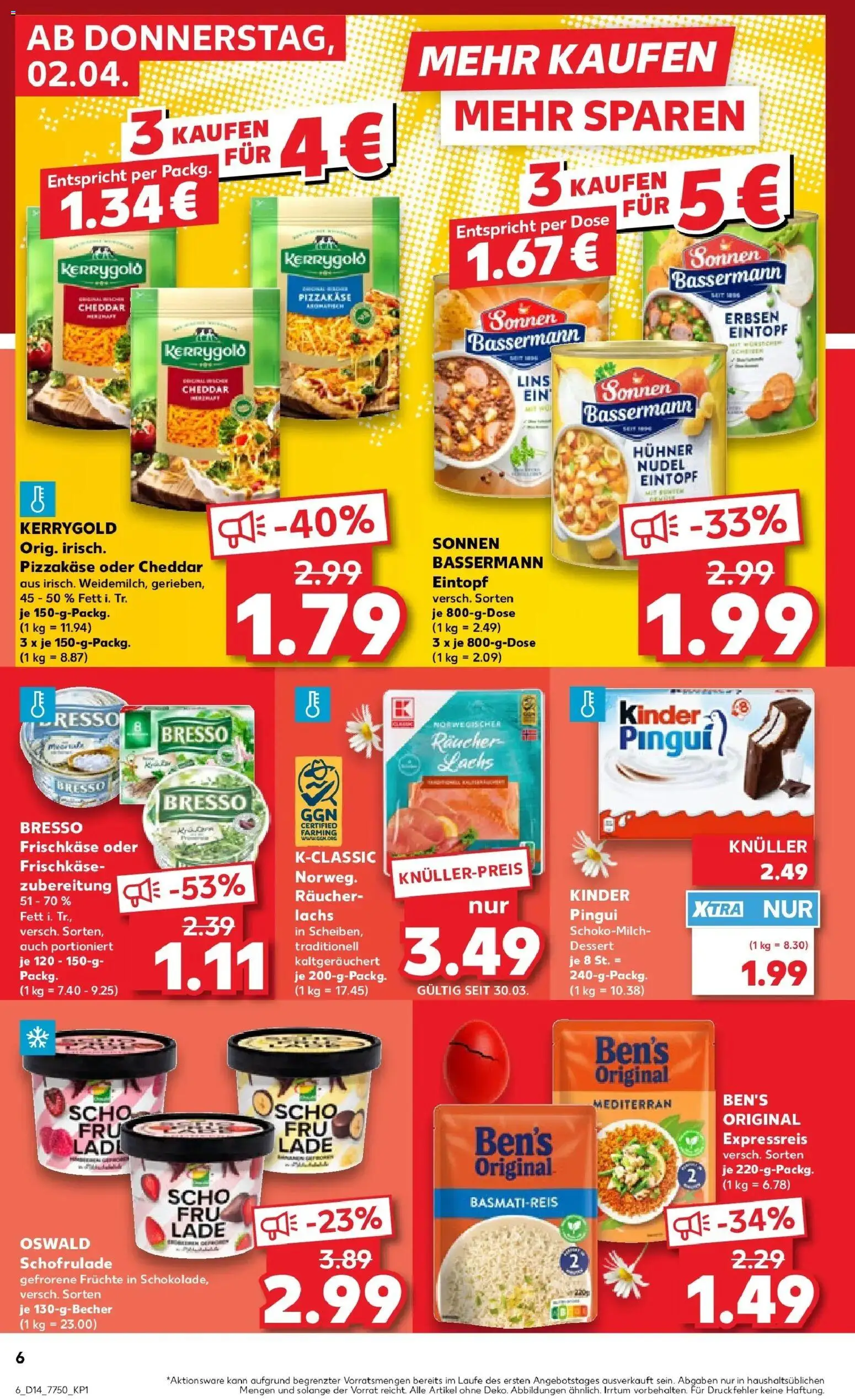 Kaufland Prospekt Marktredwitz	 – gültig ab 30.03.2026 | Seite: 20 | Produkte: Bresso, Räucherlachs, Erbsen, Frischkase