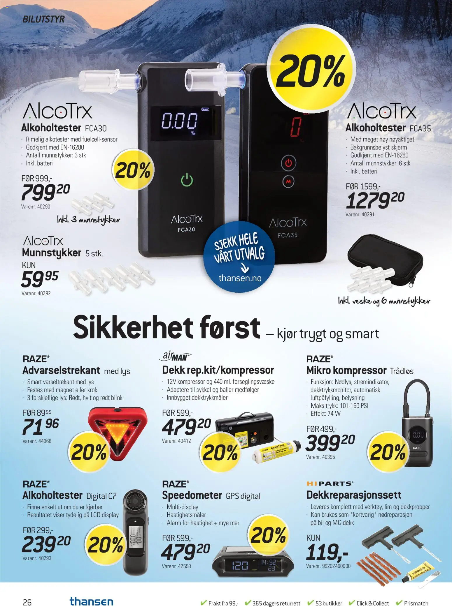 {H1} | Side: 26 | Produkter: GPS, Suho sadje, Lys, Batteri