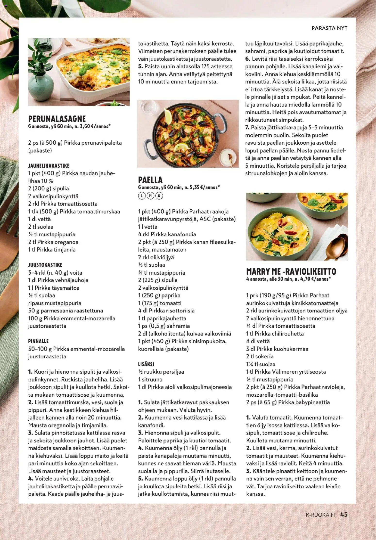 K-Market - K-Ruoka – voimassa 04.02.2026 alkaen | Sivu: 43 | Tuotteet: Jauheliha, Jauhe, Maito, Öljy