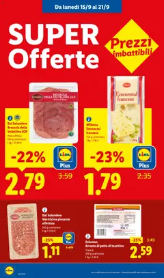 Volantino Lidl del 15.09.2025 | Pagina: 14 | Prodotti: Arrosto, Bresaola, Tacchino, Emmental