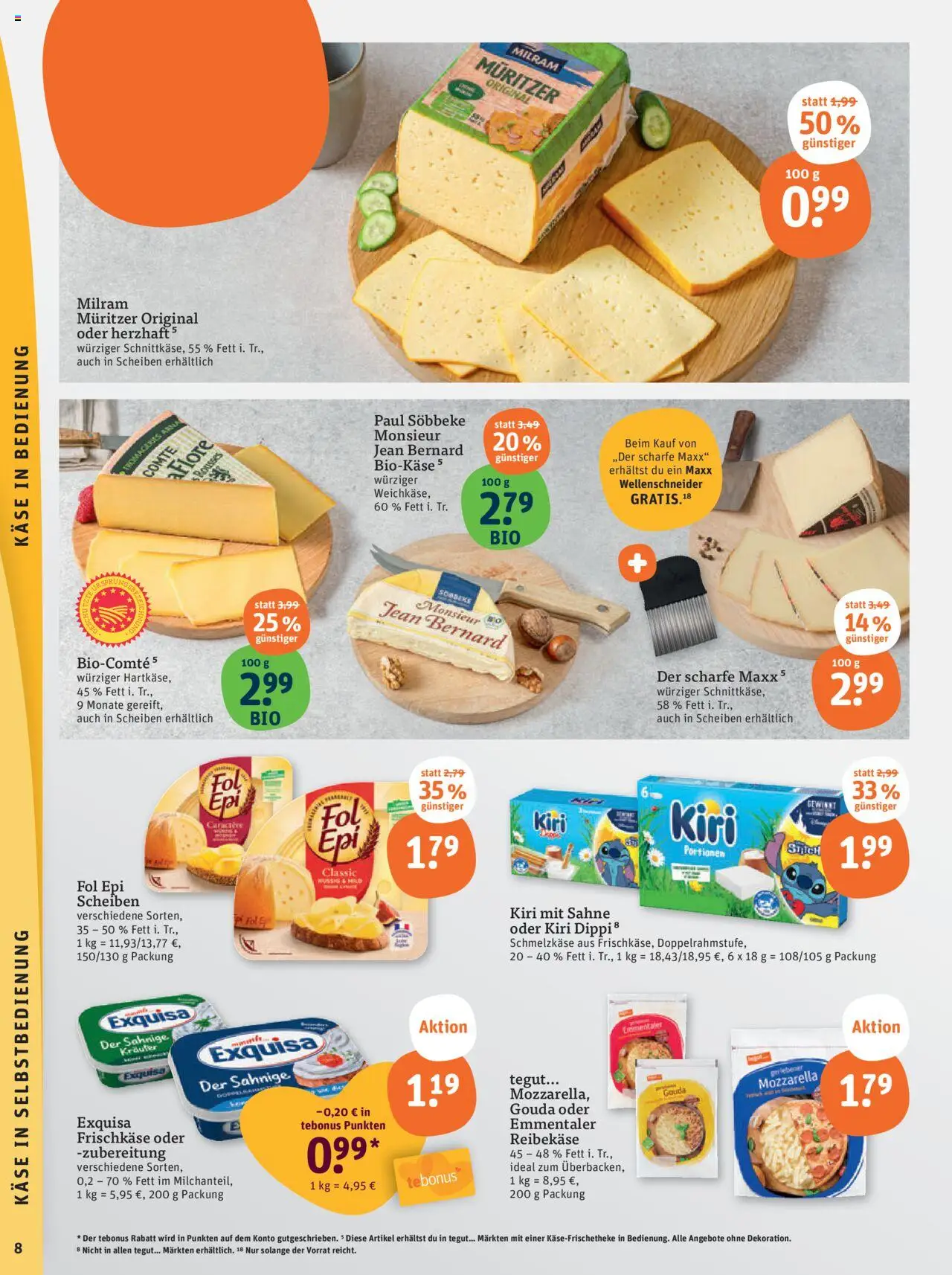 Tegut - Rheinland-Pfalz, Niedersachsen, Heidelberg - gültig ab dem 07.08.2025 | Seite: 10 | Produkte: Mozzarella, Exquisa, Sahne, Frischkase