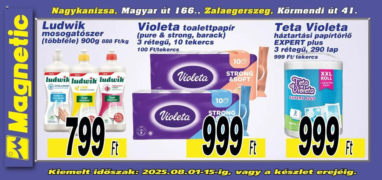 Magnetic akciós ujság - amely érvényes a következő dátumtól: 01.08.2025 | Oldal: 3 | Termékek: Papírtörlő, Mosogatószer