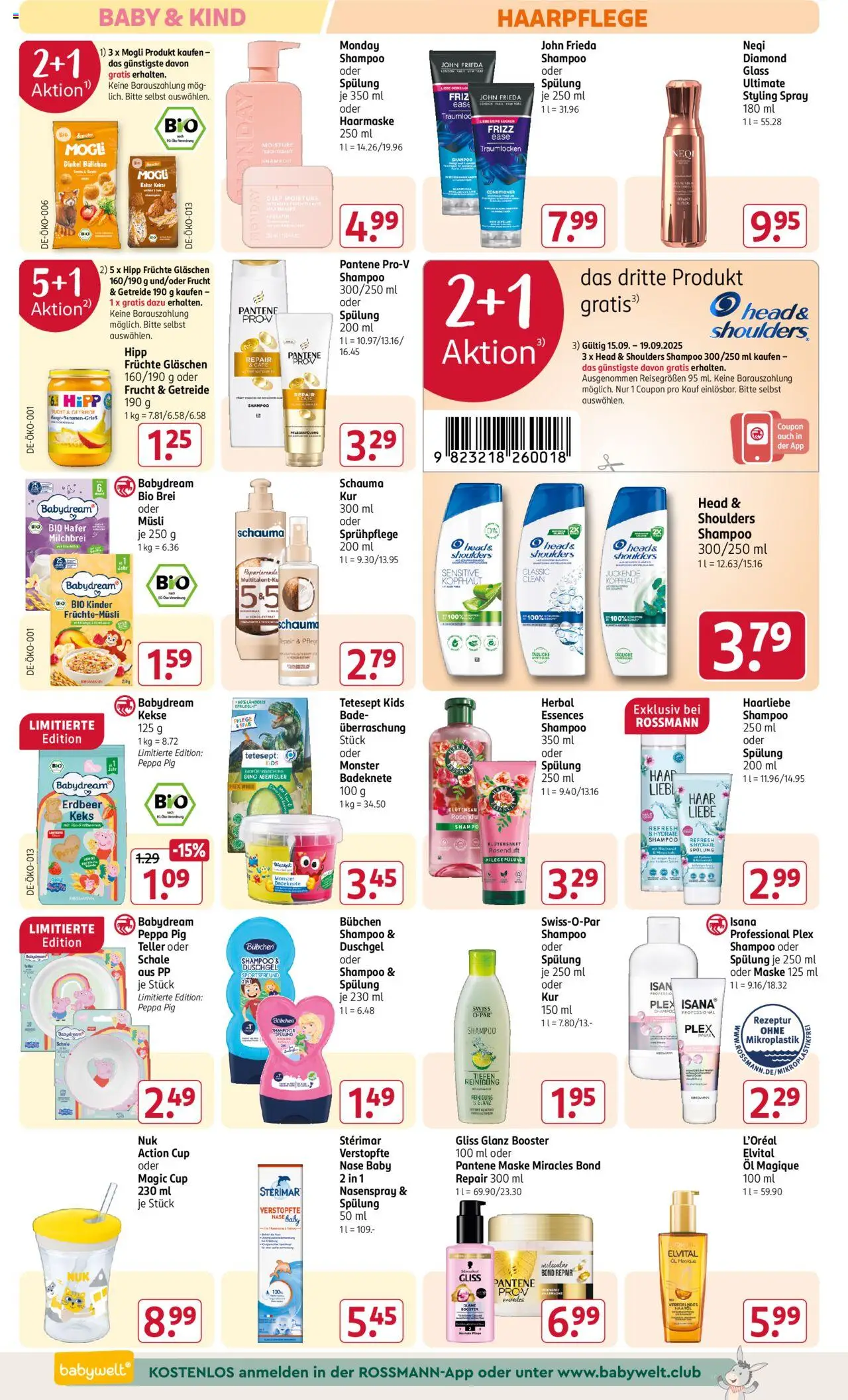 Rossmann Prospekt 	 – gültig ab 15.09.2025 | Seite: 12 | Produkte: Öl, Shampoo, Monster, Schal