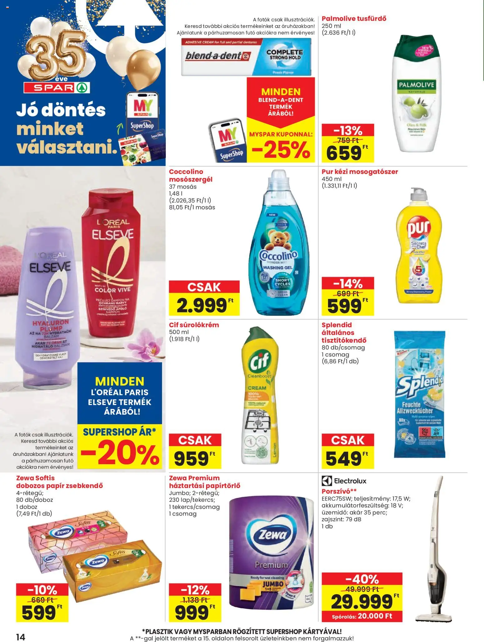 Spar akciós ujság - amely érvényes a következő dátumtól: 12.03.2026 | Oldal: 14 | Termékek: Coccolino, Doboz, Sampon, Tusfürdő