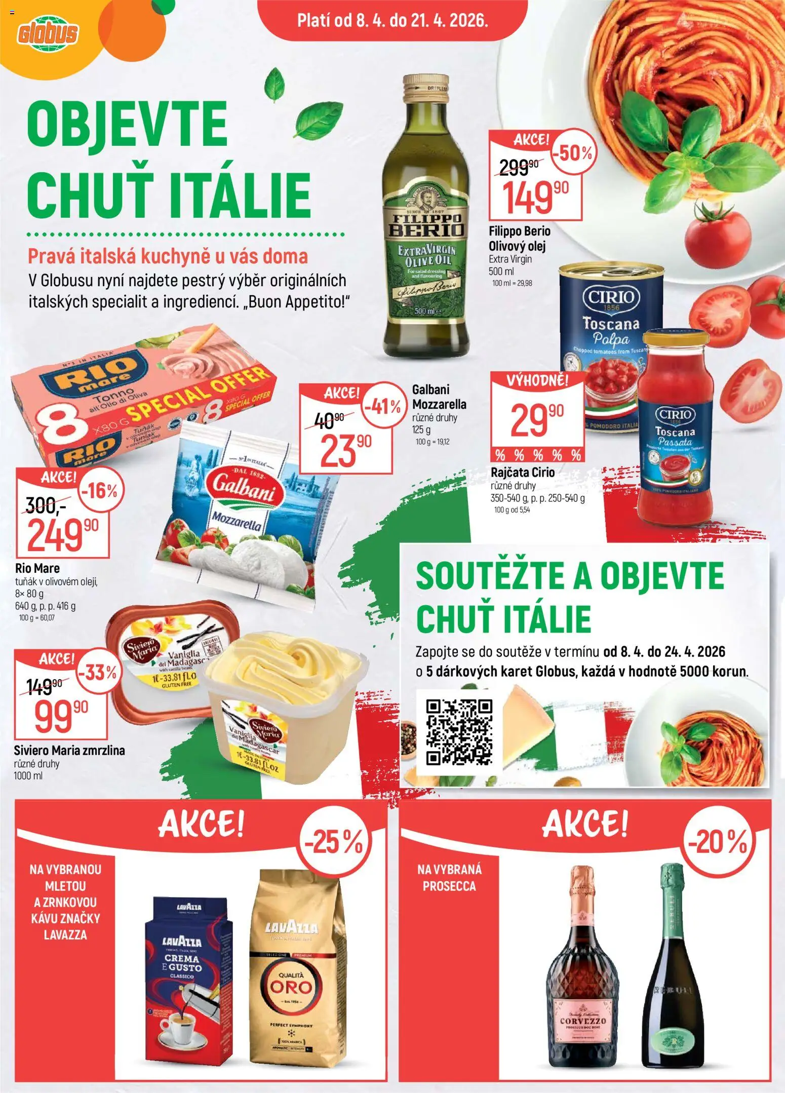 Globus leták - Liberec od 08.04.2026 | Strana: 15 | Produkty: Passata, Zmrzlina, Rio mare, Crema