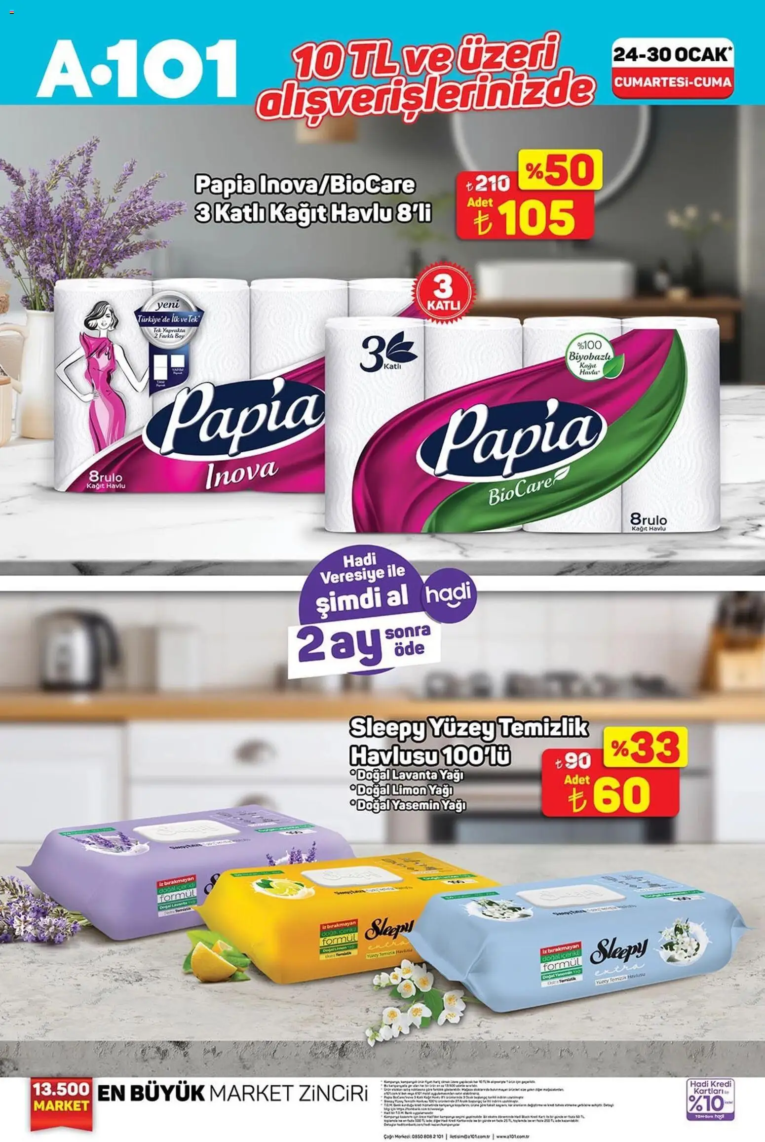 A101 Katalog - 24.01.2026 tarihinden itibaren geçerlidir | Sayfa: 3 | Ürünler: Kağıt havlu, Limon, Yasemin