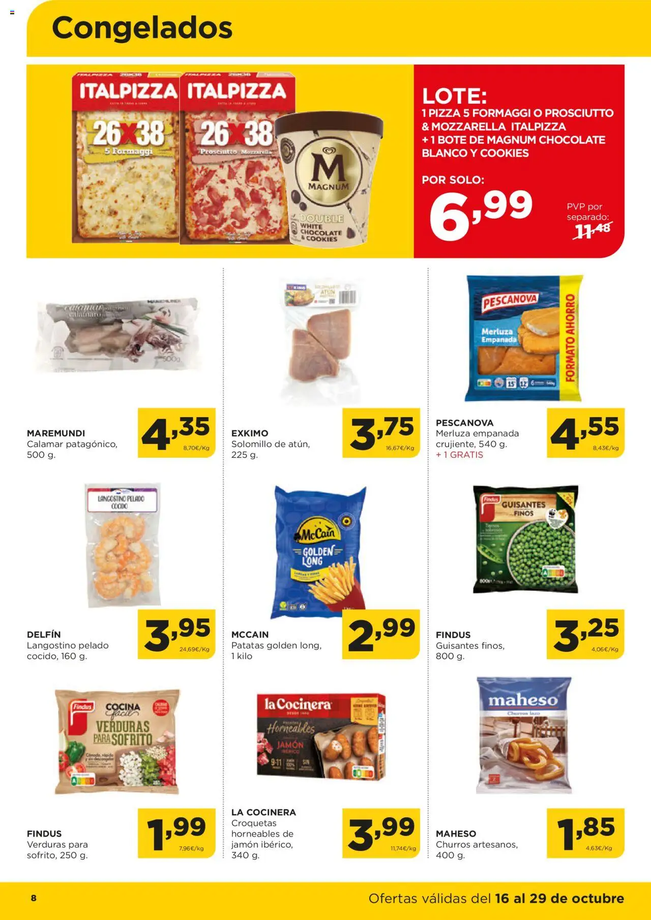 Alimerka folleto Asturias │ válido desde el 16.10.2025 | Página: 8 | Productos: Chocolate, Jamón, Pizza, Cocina