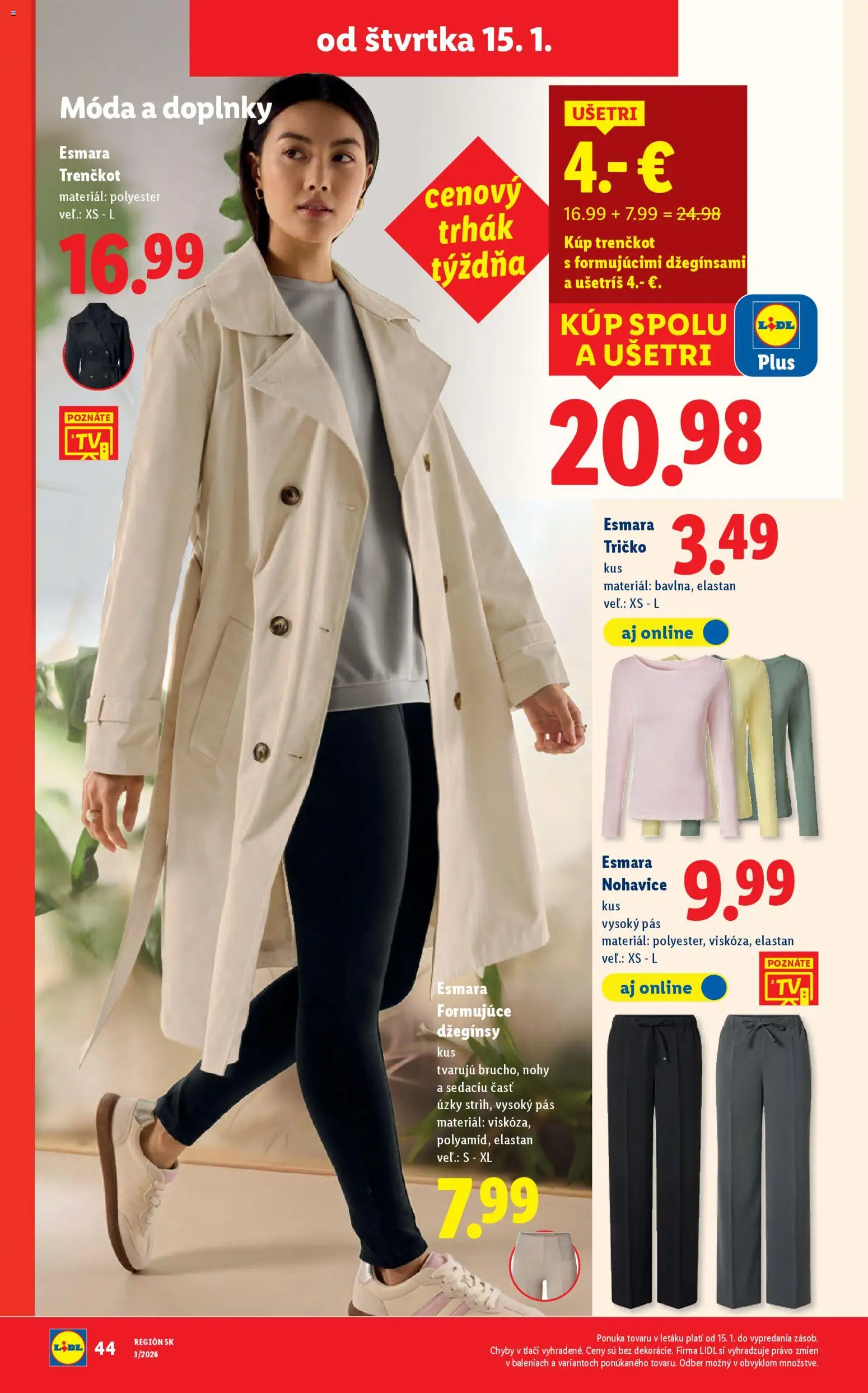 Nové Lidl akcie – leták je platný od 12.01.2026 | Strana: 74 | Produkty: Pás, Tričko, Nohavice