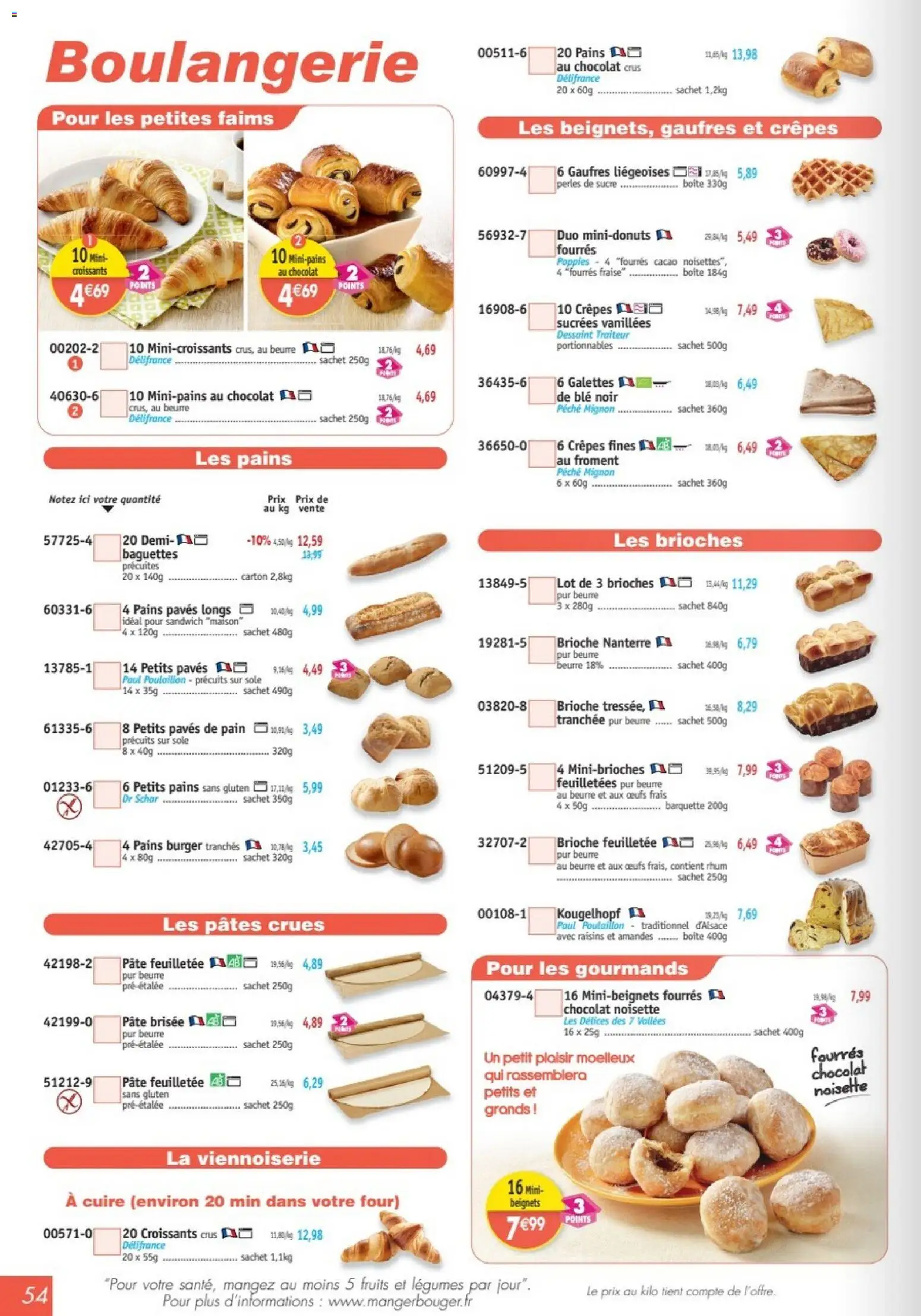 {H1} | Page: 54 | Produits: Noisette, Pêche, Beurre, Chocolat