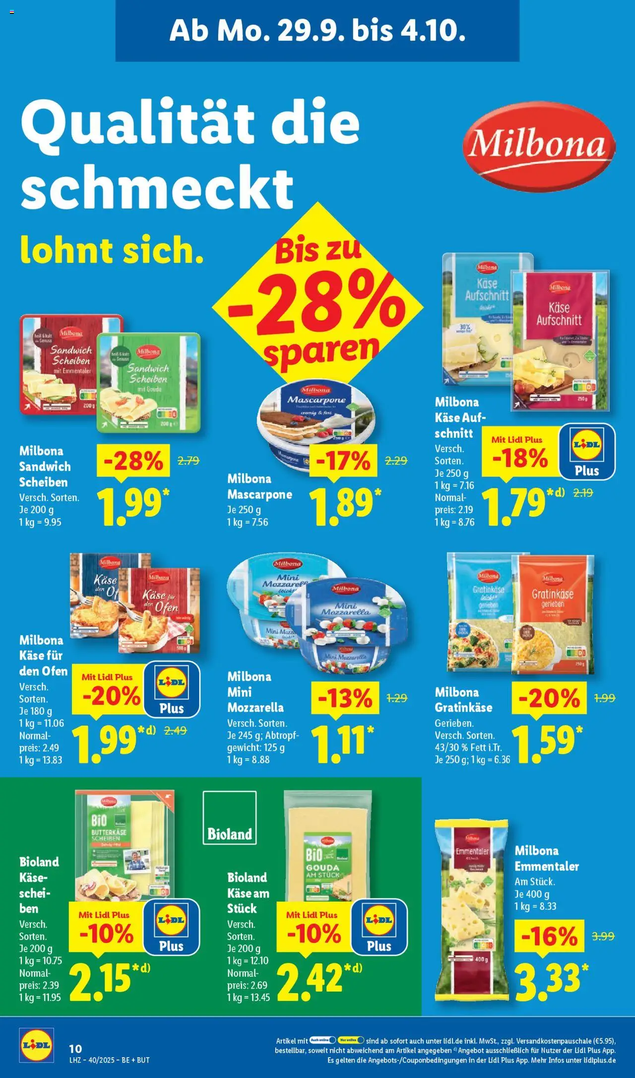 Lidl Prospekt Zossen – gültig ab 29.09.2025 | Seite: 18 | Produkte: Ofen, Gewicht, Mozzarella, Gouda