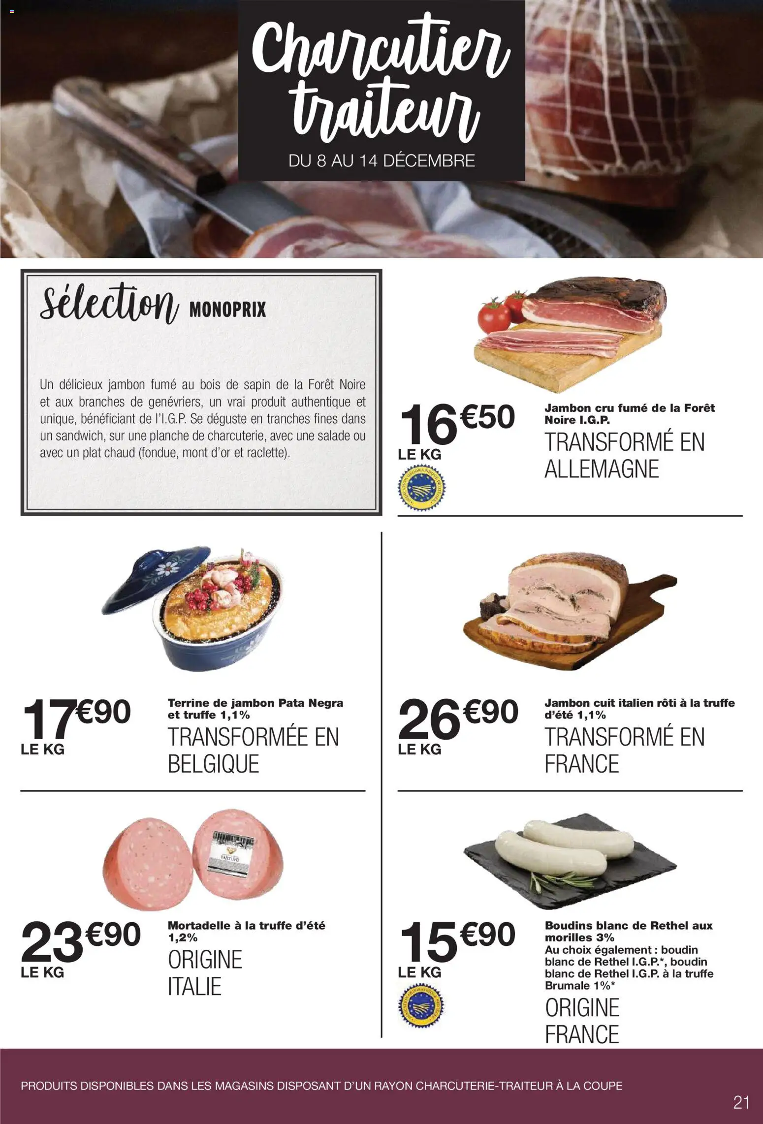 {H1} | Page: 21 | Produits: Salade, Jambon Cru, Mont d'or, Jambon