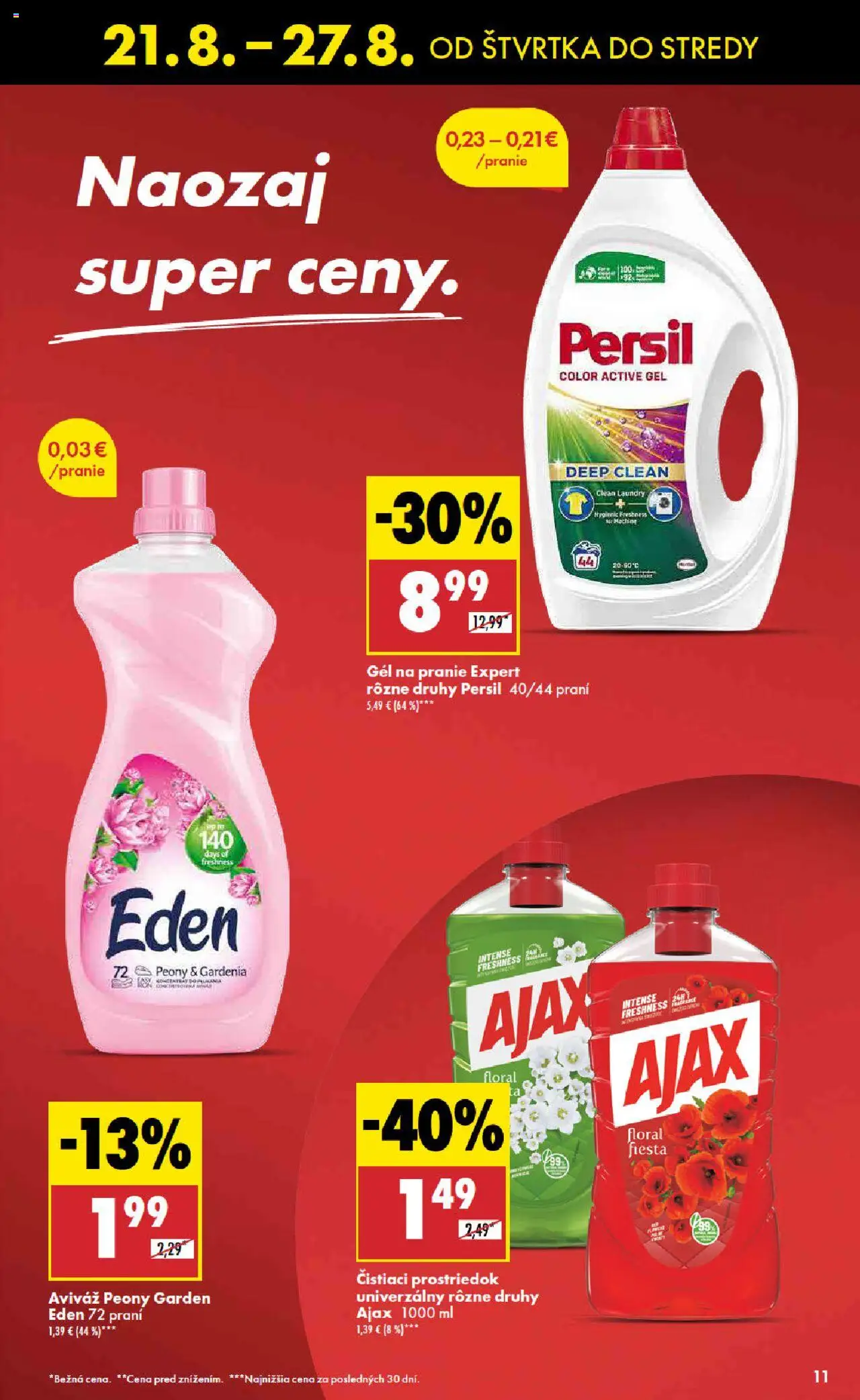 Biedronka leták │ platný od 21.08.2025 | Strana: 11 | Produkty: Persil, Aviváž, Čistiaci prostriedok