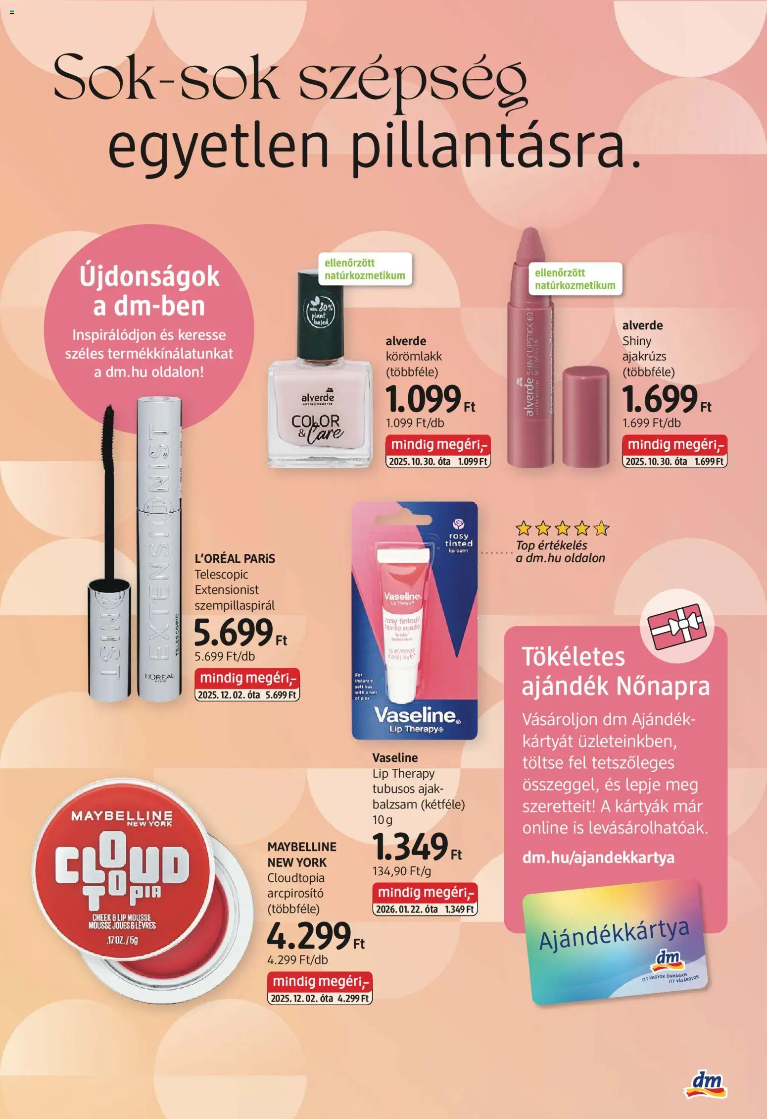 DM Drogerie Markt akciós ujság - amely érvényes a következő dátumtól: 05.03.2026 | Oldal: 3 | Termékek: Szempillaspirál, Natúrkozmetikum, Ajakrúzs, Körömlakk