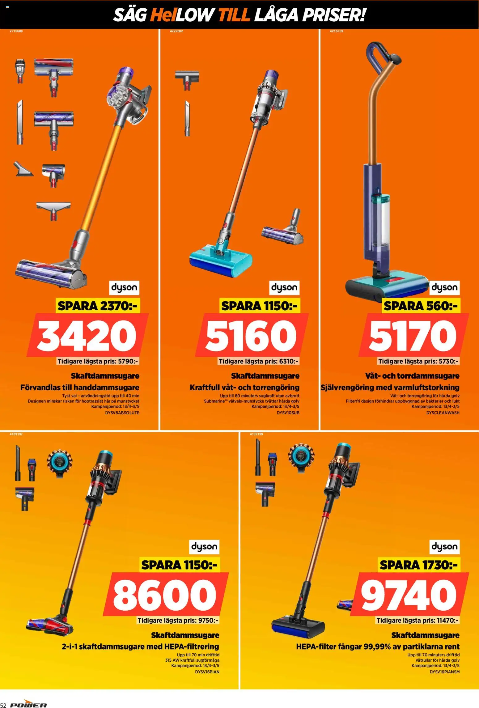 Power reklamblad aktuell från 27.04.2026 | Sida: 52 | Produkter: Såg, Skaftdammsugare