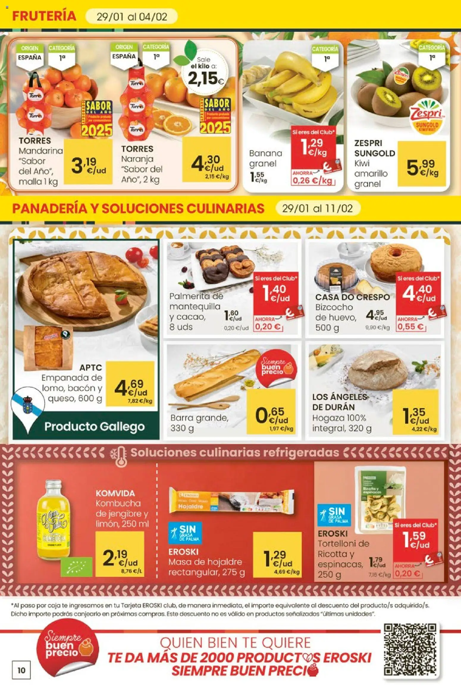 Eroski - Carnaval del ahorro │ válido desde el 29.01.2026 | Página: 10 | Productos: Bizcocho, Panadería, Συσκευή ροής, Caja