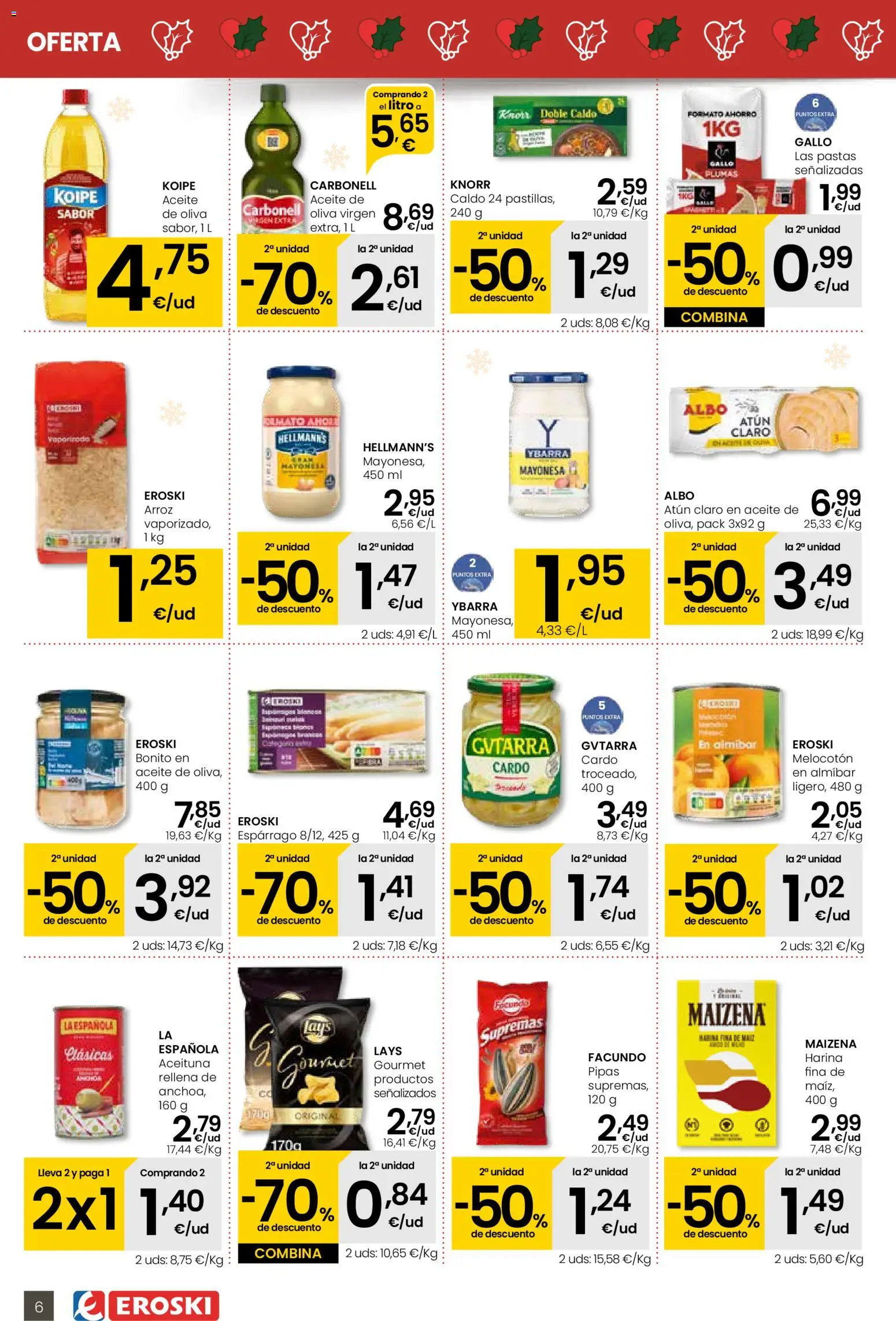 Eroski - Aliprox │ válido desde el 18.12.2025 | Página: 6 | Productos: Aceite, Arroz, Οθόνη προβολής, Atún claro