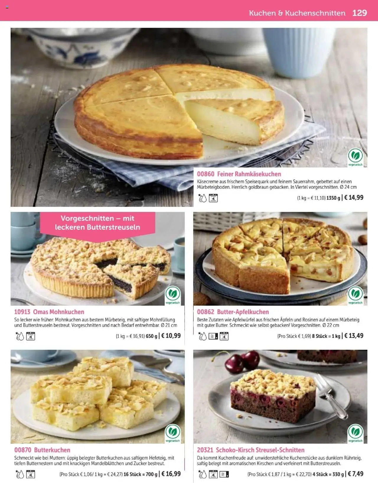 Bofrost Katalog – gültig ab 07.09.2025 | Seite: 129 | Produkte: Kirschen, Rosinen, Kuchen, Speisequark