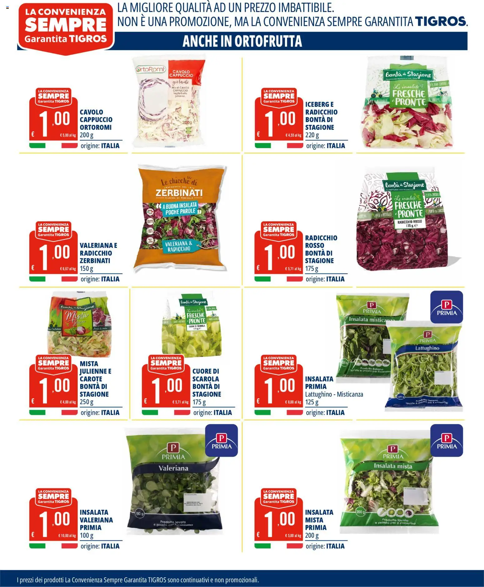 Volantino Tigros del 26.11.2025 | Pagina: 17 | Prodotti: Misticanza, Insalata, Carote, Cappuccio