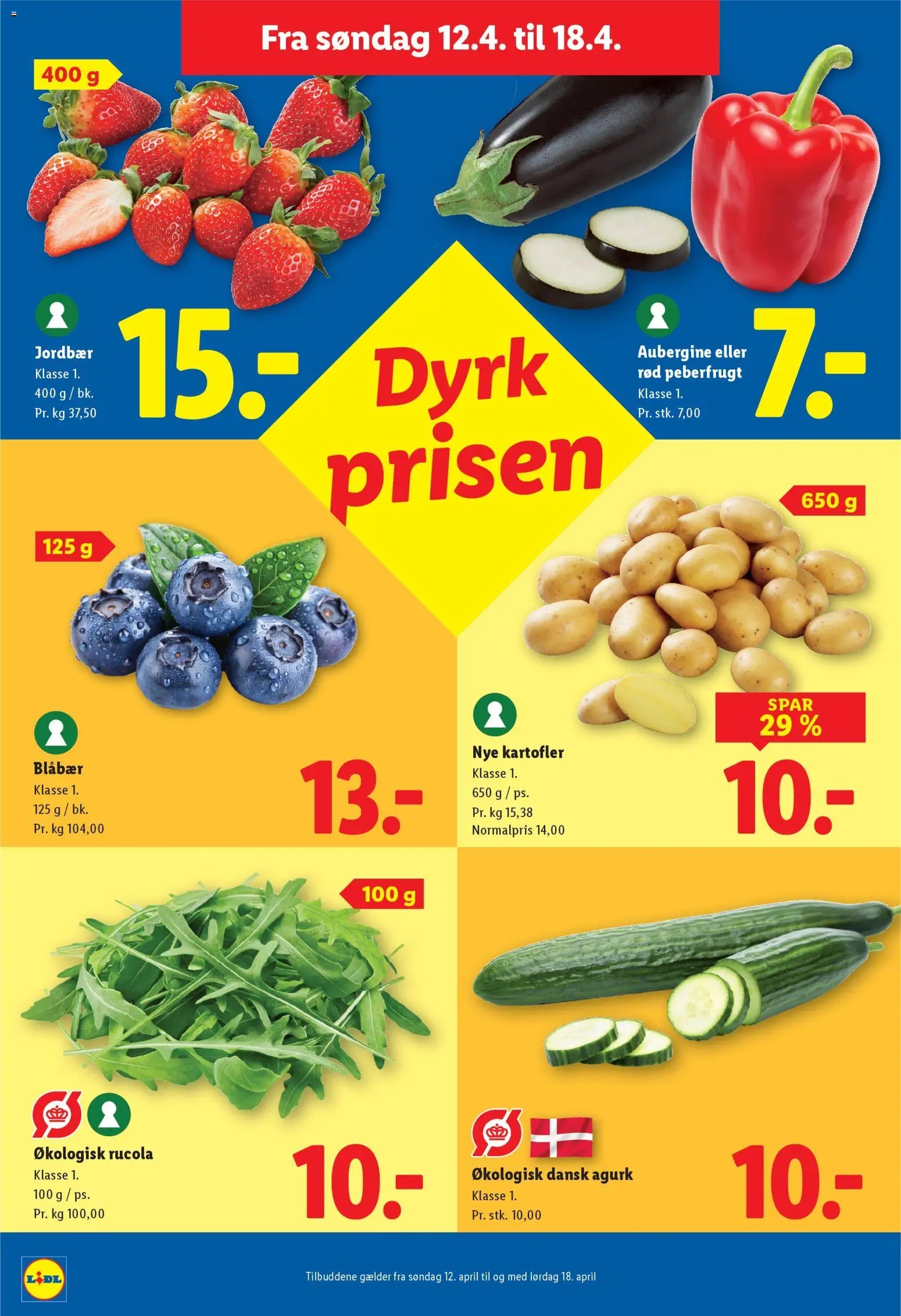 Lidl tilbudsavis – gyldig fra 12.04.2026 | Side: 15 | Produkter: Blåbær, Jordbær, Aubergine, Peberfrugt