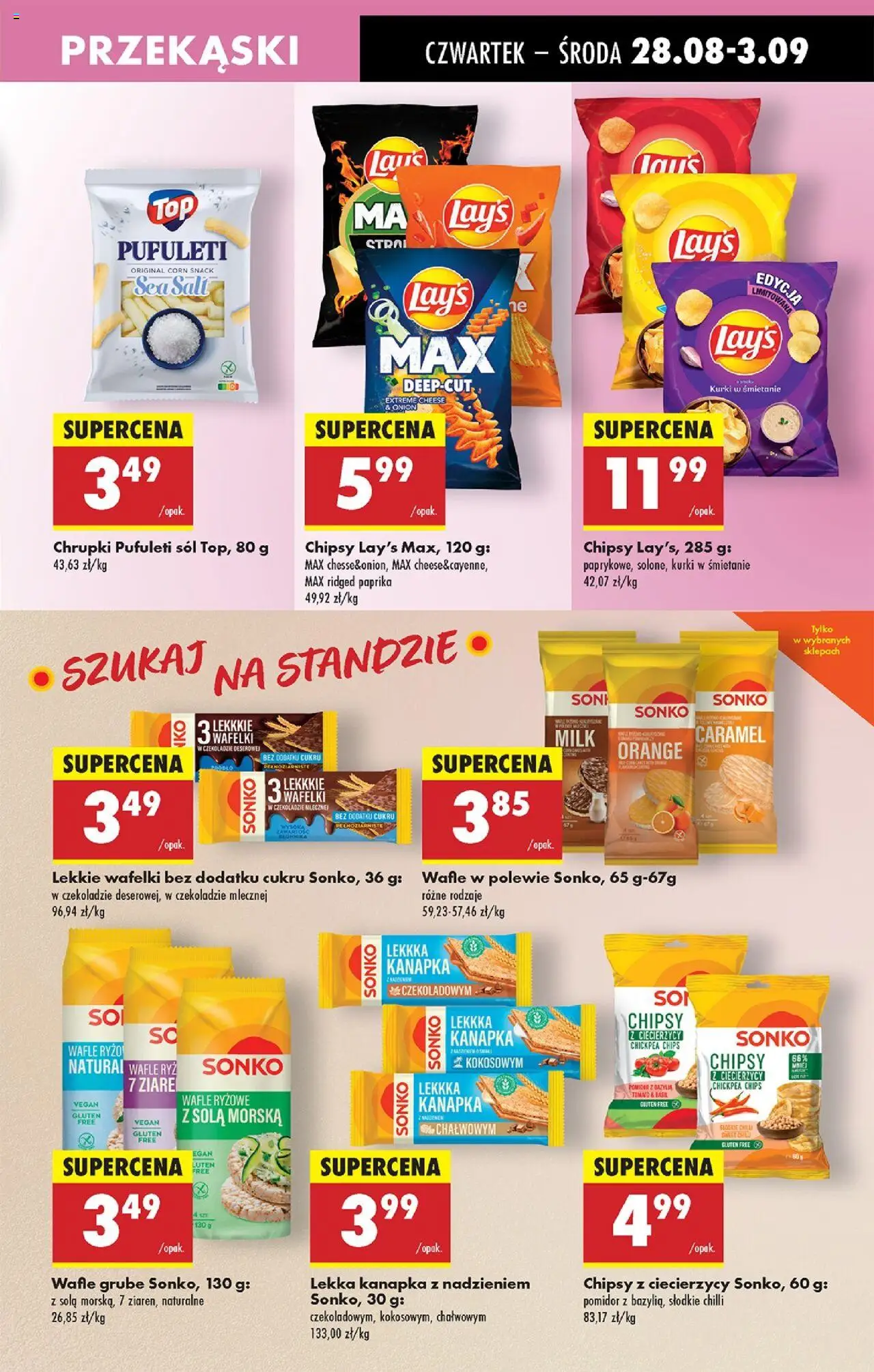 Biedronka gazetka - Oferta w tym tygodniu od 28.08.2025 | Strona: 55 | Produkty: Chipsy, Chrupki, Wafle ryżowe, Sandwich