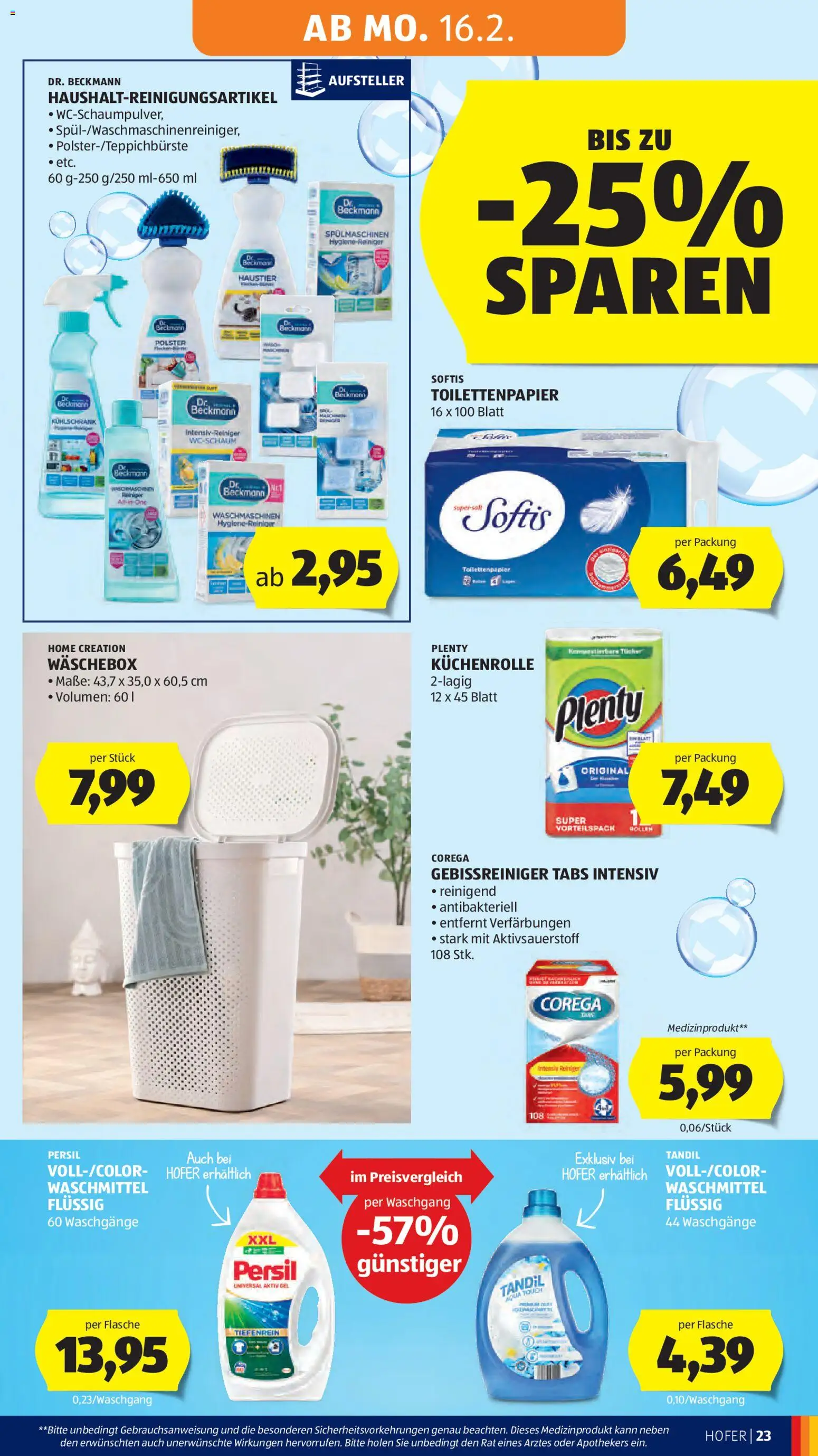 Hofer Flugblatt gültig ab 13.02.2026 | Seite: 27 | Produkte: Kühlschrank, Waschmittel